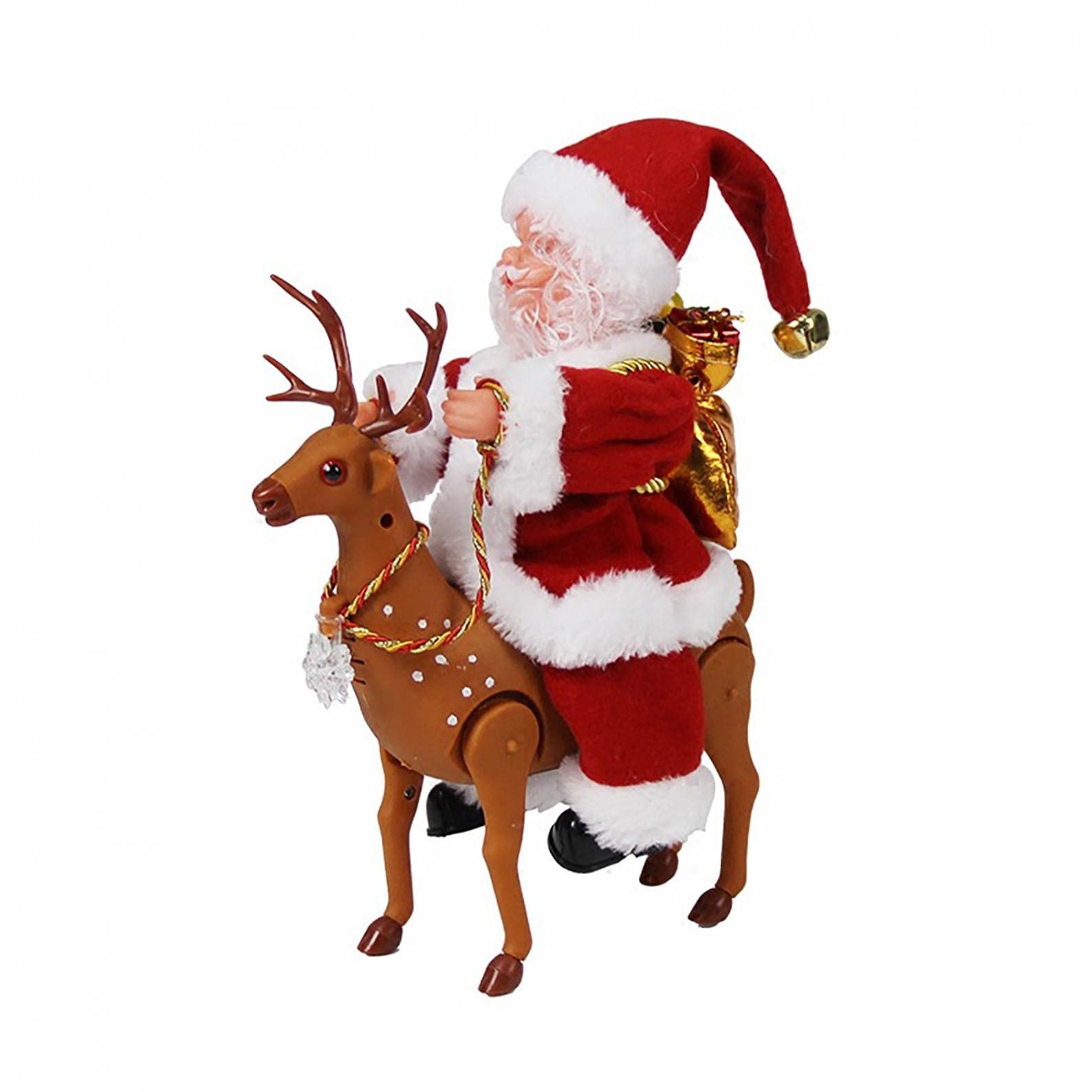 Electric Santa Claus Riding Deer Toy - Funny Musical Christmas Decoration for Home, Party & Xmas Decor | Novelty Holiday Gift for Kids & Adults | Perfect for Indoor Festive Decorations & Holiday Parties