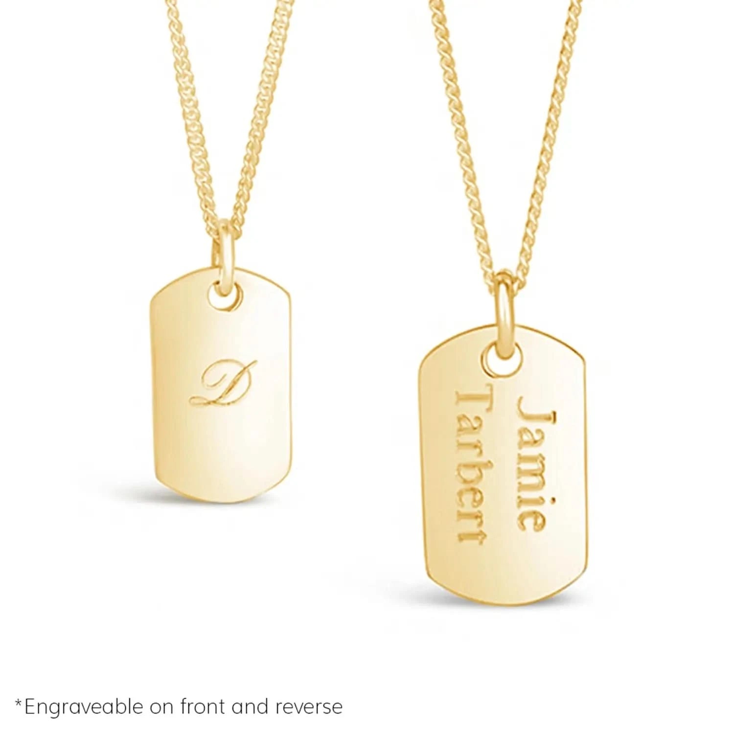 Men's XL Gold Dog Tag Necklace - Personalized Engraving - Perfect for Military, Gifts & Everyday Wear