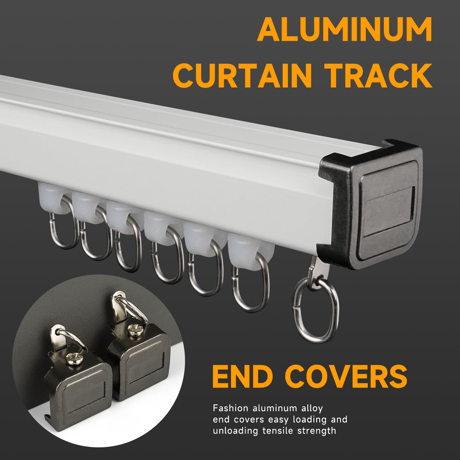 12.4FT Hospital Ceiling Curtain Track - Heavy Duty Sliding Rails with Hooks for Shower, RV, Room Divider & Privacy Screens | Wall Mount Drop Ceiling System for Medical Facilities, Campers & Home Use
