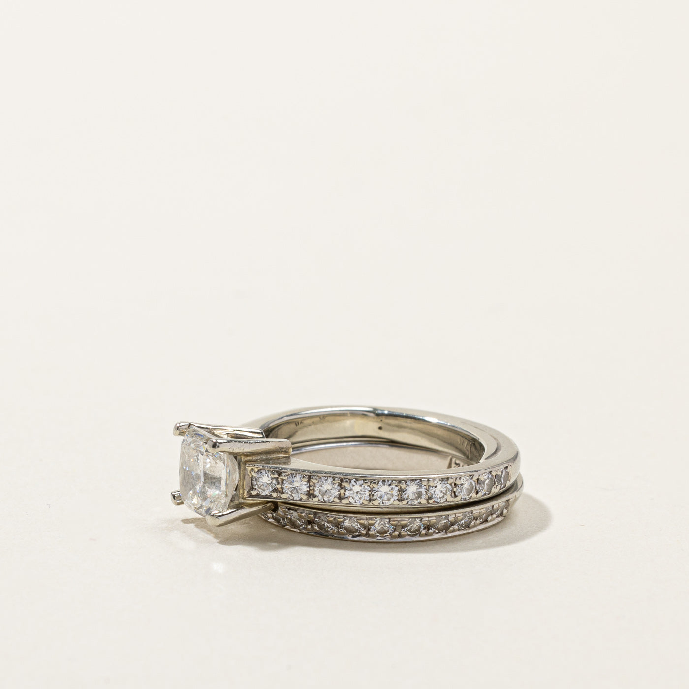 GIA Certified 1.02ct Princess Cut Diamond Engagement Ring Set with 0.77ctw Side Stones, Size 4.25, SI1 Clarity & F Color - Perfect for Proposals, Anniversaries & Special Occasions
