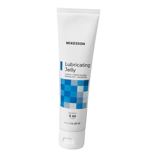 McKesson Sterile Lubricating Jelly - Water-Based Personal Lubricant for Medical Exams & Intimacy | 4 oz Tube | Latex Safe | Gynecologist Recommended | Ideal for Catheter Insertion & Sensitive Skin Care
