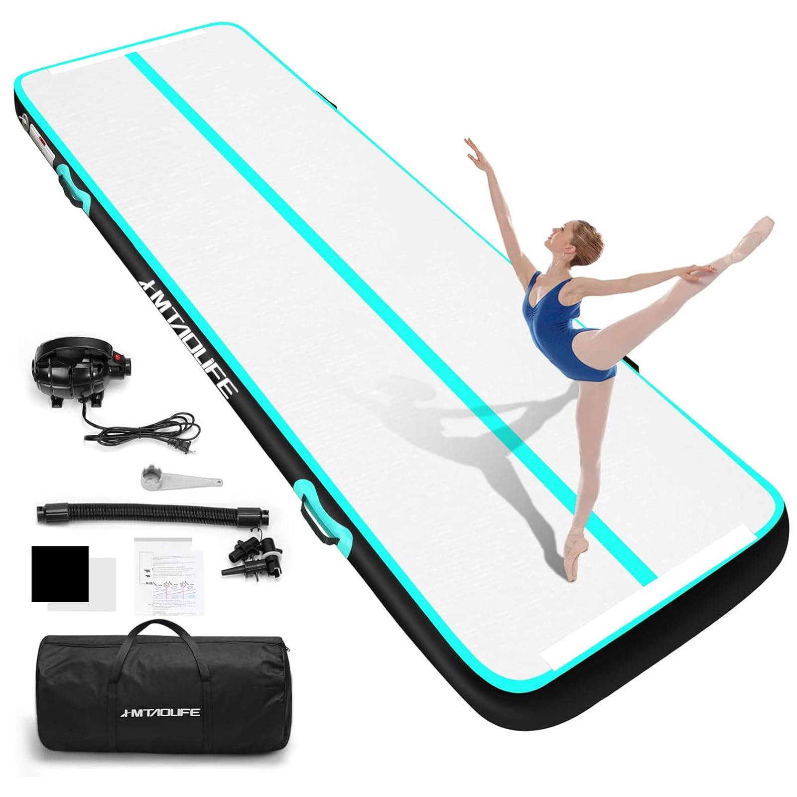 Inflatable Gymnastics Air Roller & Tumble Mat - Yoga, Cheerleading & Backbend Training Equipment for Home & Gym Use | Perfect for Kids' Gymnastics Practice, Yoga Stretching & Cheerleading Routines