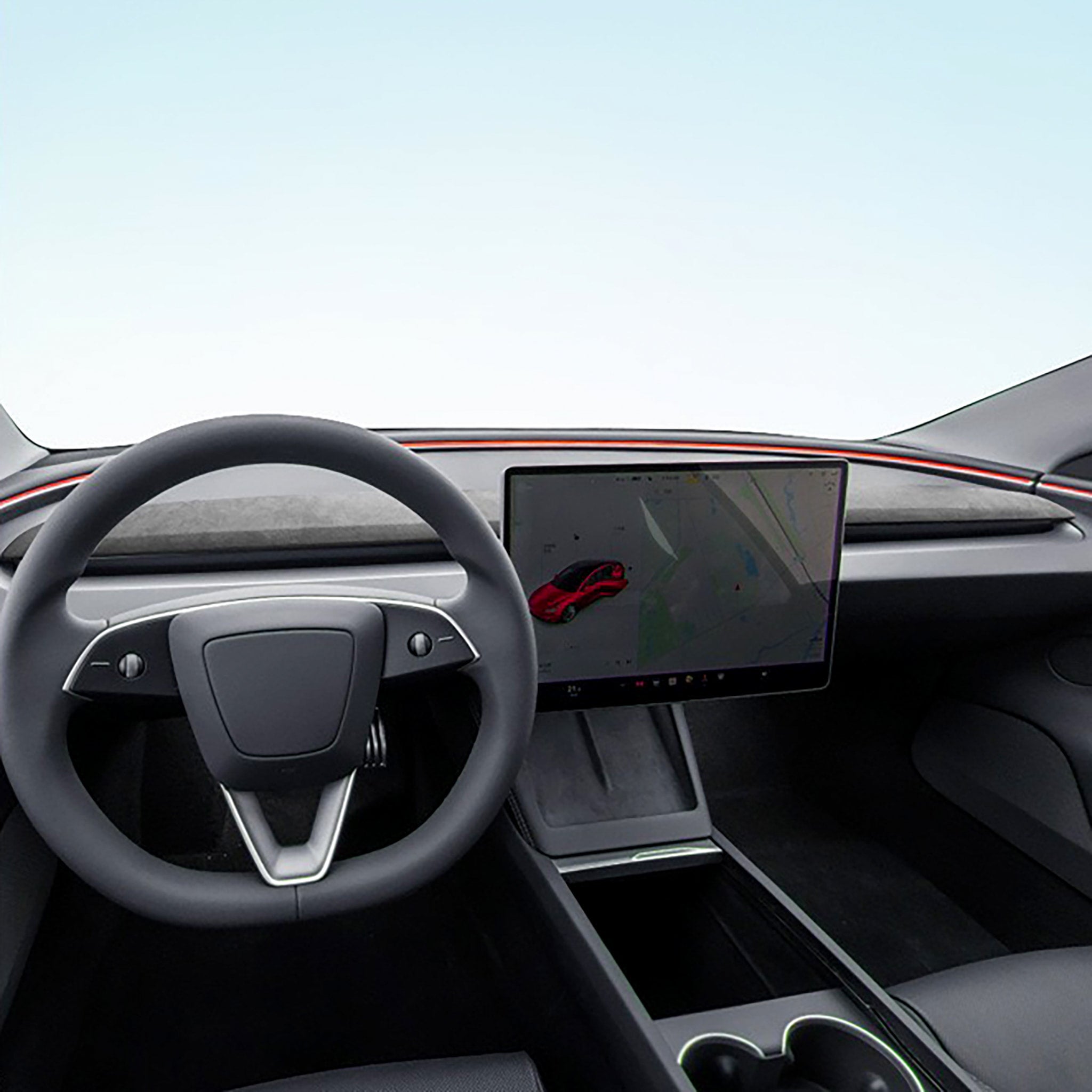 Premium Alcantara Dashboard Cover for Tesla Model 3 Highland & Model Y Juniper (2024+) - Luxury Interior Upgrade, Anti-Glare Protection & Custom Fit - Perfect for Road Trips & Daily Commuting