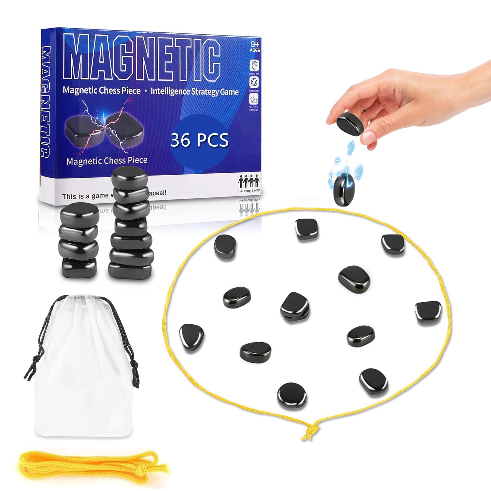 2025 Magnetic Chess Set with 36 Stones - Portable Travel & Desktop Strategy Game for Adults & Kids - Perfect for Family Game Nights, Parties & Outdoor Adventures