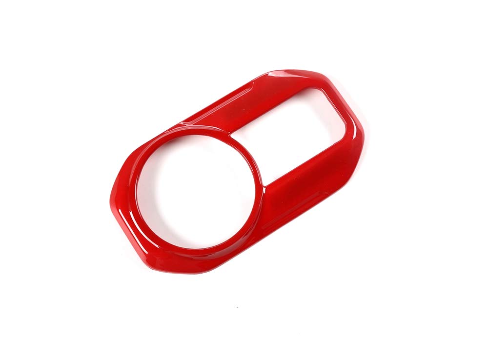 Red ABS Car Headlight Control Panel Sticker Frame Cover Trim for Jeep Wrangler JL & JT Gladiator (2018-2023) - Durable Exterior Decoration & Protection for Off-Road Adventures