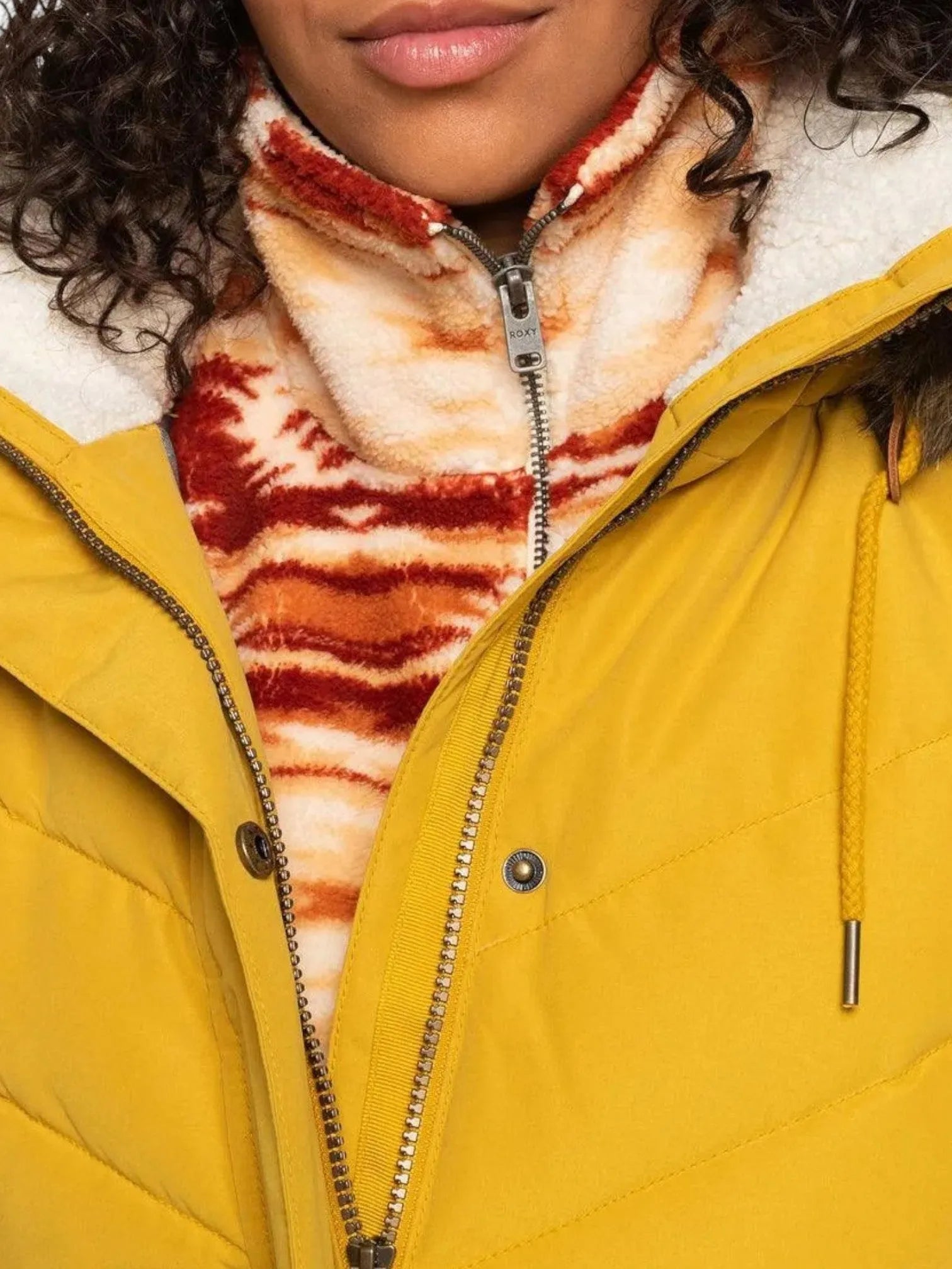 Roxy Ellie Yellow Puffer Jacket - Women's Winter Coat for Outdoor Activities & Casual Wear
