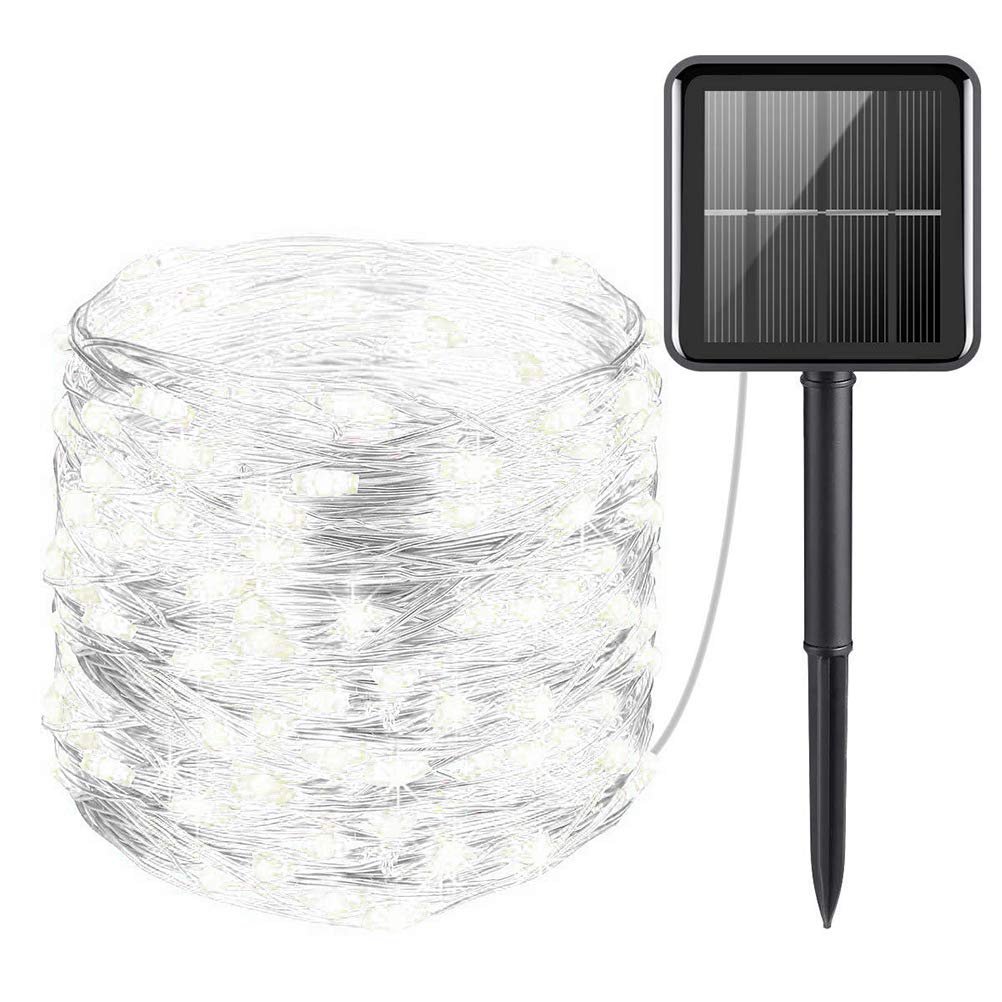 10M Solar LED String Lights - 100 LED Waterproof Outdoor Fairy Lights for Garden, Party, Wedding, Christmas (Cold White) | Perfect for Patio, Backyard, Balcony Decor