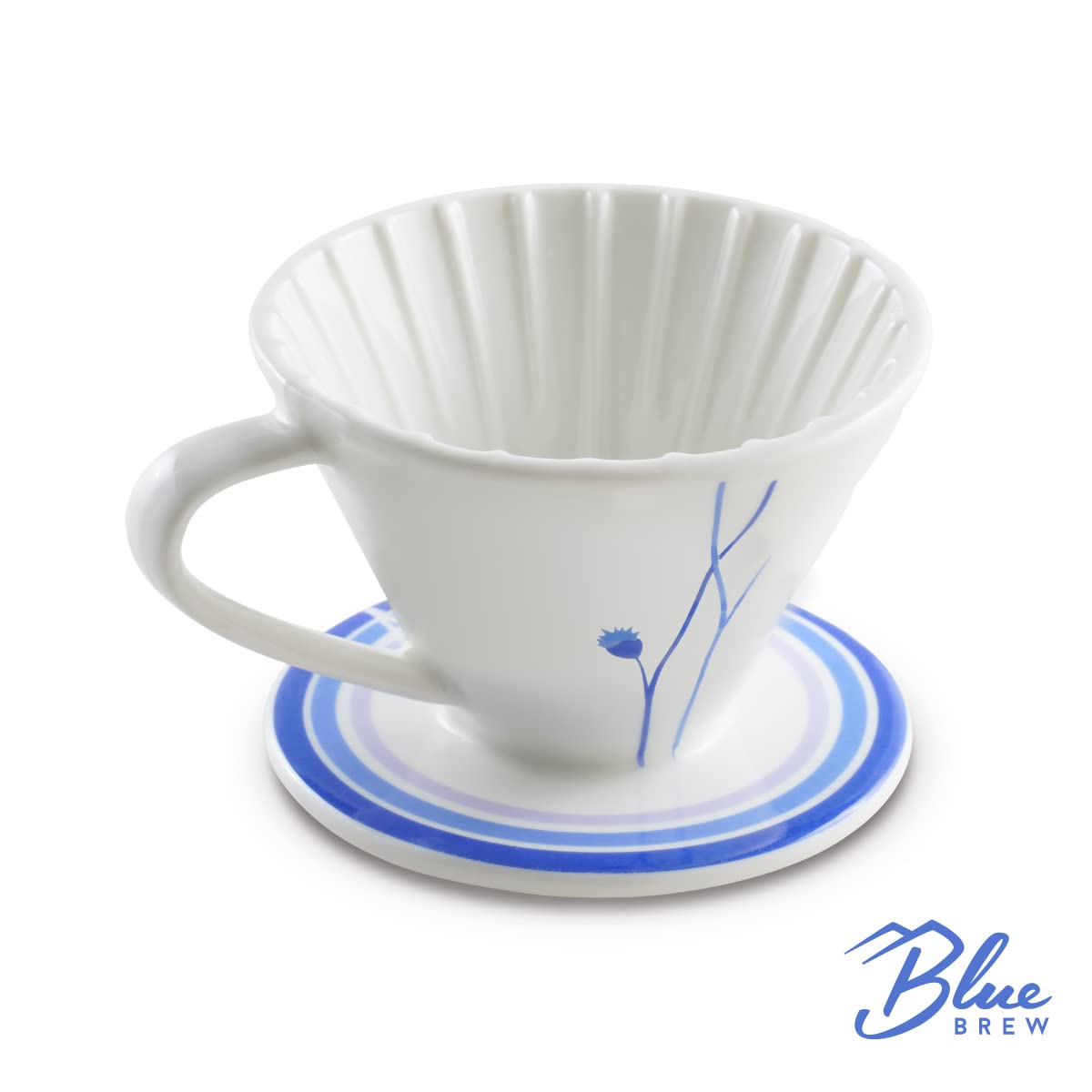 BLUE BREW Ceramic Pour Over Coffee Dripper - Size 01 Cone Coffee Maker for 1-2 Cups | Manual Brewing System | Dishwasher Safe | Portable Slow Drip Coffee Accessories | Perfect for Home, Office, Travel & Camping (BB1001) | Ideal for Specialty Coffee Lovers & Outdoor Enthusiasts