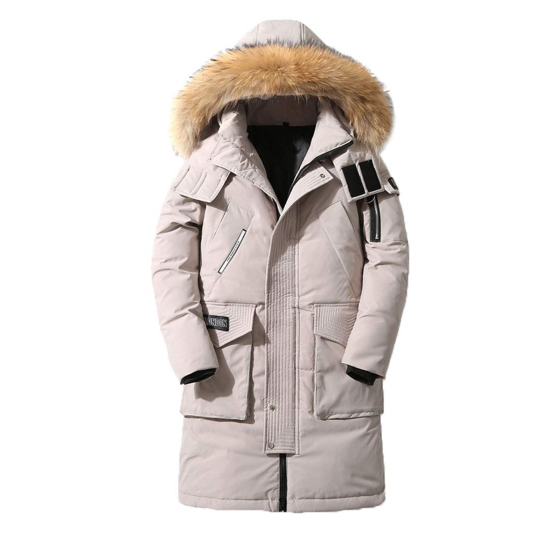 Men's Thick Fur Hooded Down Jacket - Winter Warm Windproof Parka Coat for Cold Weather | Outdoor Activities, Snow Sports & Daily Wear