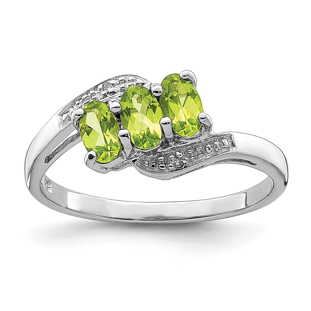 925 Sterling Silver Peridot & Diamond Ring | Genuine Gemstone Fine Jewelry for Women | Elegant Gift for Her | Perfect for Anniversaries, Birthdays & Special Occasions