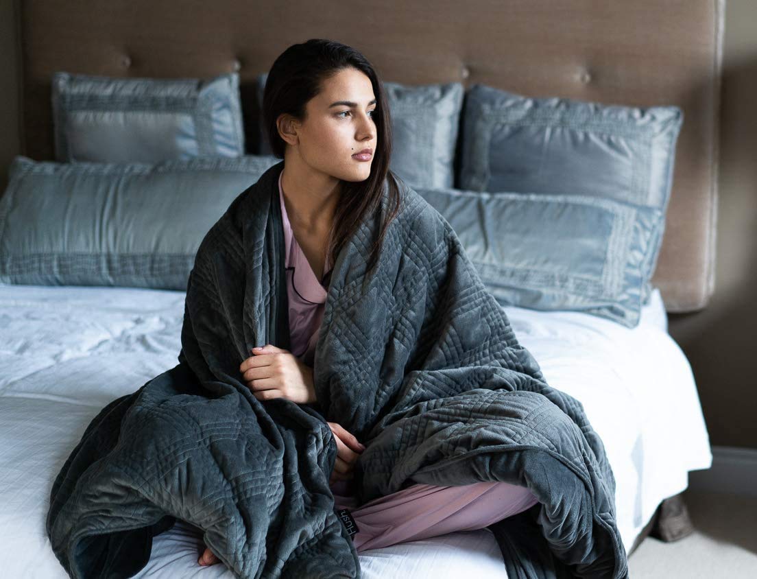 Hush Blankets Classic 20 lb Weighted Blanket with Removable Duvet Cover - Cooling Sleep Aid for Adults & Kids - Twin Size 60x80 Inches - Gray - Perfect for Anxiety Relief, Stress Reduction and Better Sleep