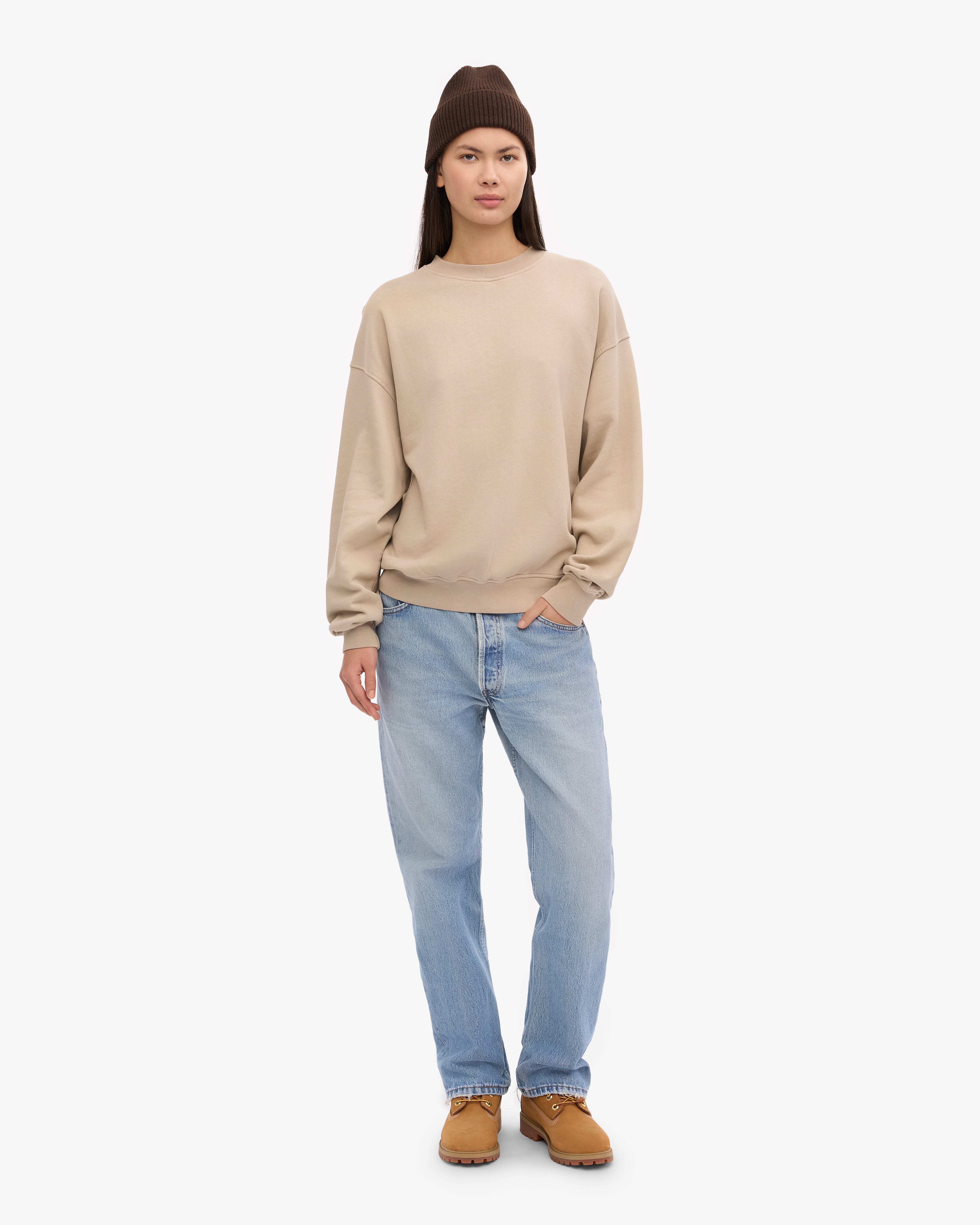 Organic Oversized Crewneck Sweatshirt - Oyster Grey - Soft & Comfortable Unisex Pullover for Casual Wear, Loungewear & Street Style