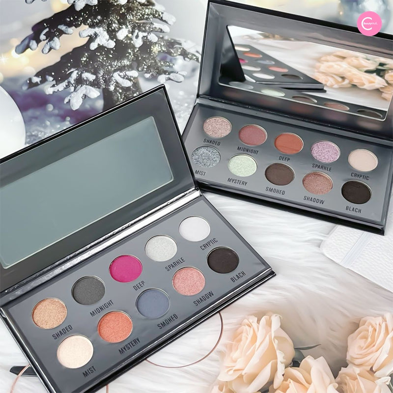 MAFFICK 10 Color Professional Eyeshadow Palette - Highly Pigmented, Long Lasting Makeup for Day & Night Looks - Perfect for Parties, Weddings & Everyday Wear