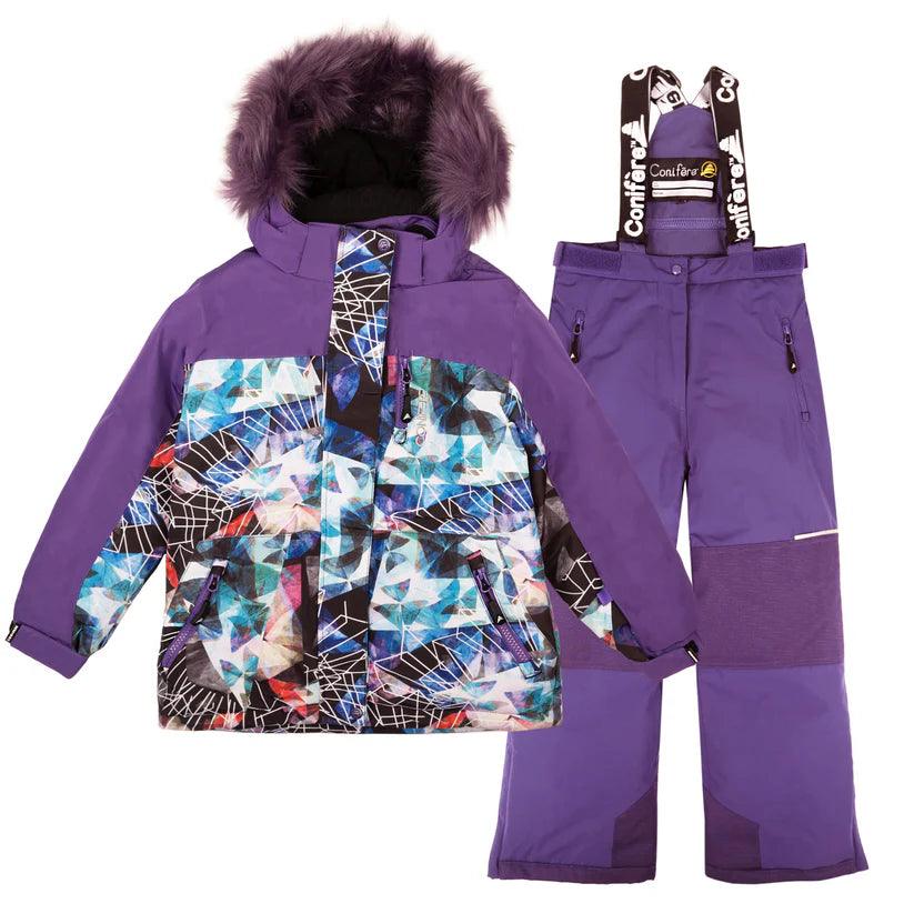 Conifere TAKLA Girls Kaleidoscope Snowsuit - Waterproof Winter Jacket & Pants Set for Toddlers (Sizes 7 & 10) | Perfect for Snow Play, Skiing & Outdoor Winter Adventures