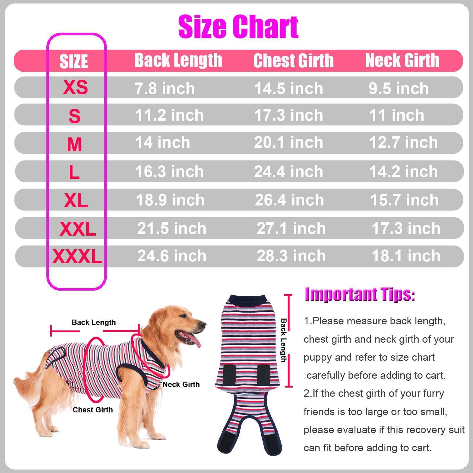 Post-Surgery Dog Recovery Suit - Soft Cone Alternative for Small, Medium & Large Dogs & Cats | Spay Neuter Onesie Pajamas for Male & Female Pets (Blue Stripe, XX-Large) | Ideal for Post-Op Care, Wound Protection & Comfortable Healing