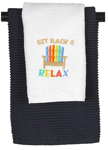 Serafina Home Soft & Absorbent Summer Guest Fingertip Towels - Quick Dry Bath Hand Towels for Poolside, Beach & Adirondack Chair Relaxation (Design 2)