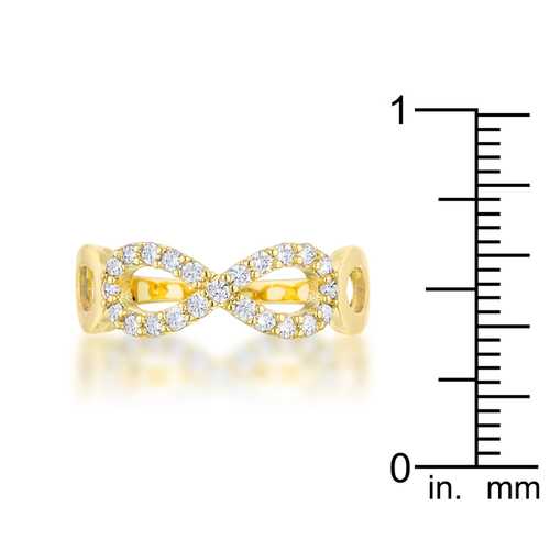 0.35ct CZ Infinity Ring in 14k Gold - Elegant Cubic Zirconia Eternity Band for Women - Perfect for Anniversaries, Engagements & Special Occasions