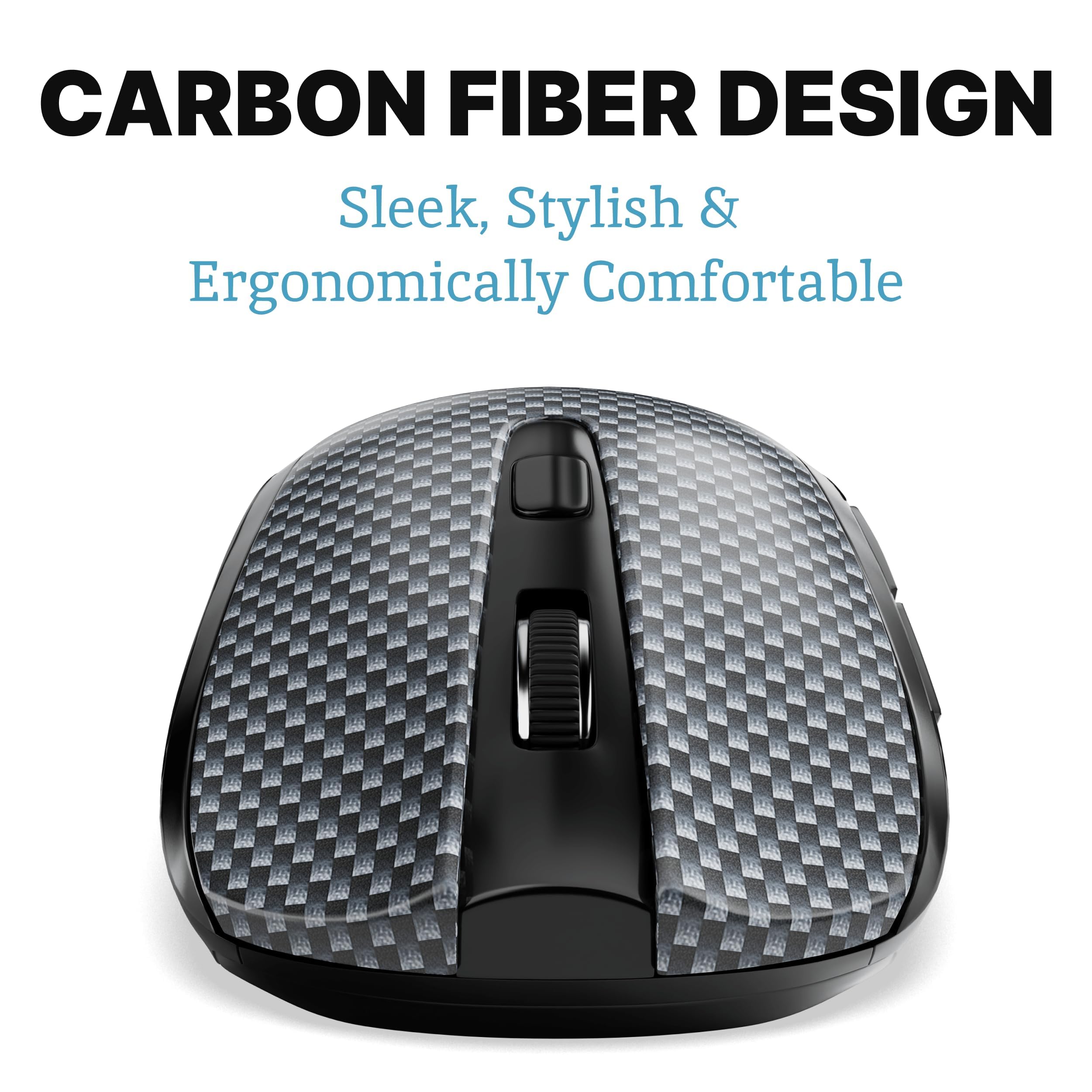 Silent Wireless Mouse for Laptop & PC - USB Cordless Computer Mouse with Ultra Quiet Click for Chromebook, MacBook, Office & Gaming | Ergonomic Design for Comfortable Long-Term Use