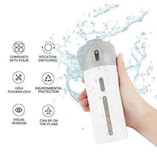 DHVAJ 4-in-1 Travel Dispenser Bottle Set - 1PC Refillable Leak-Proof Squeeze Bottles for Shampoo, Conditioner & Toiletries | Perfect for Air Travel, Gym & Vacation Essentials
