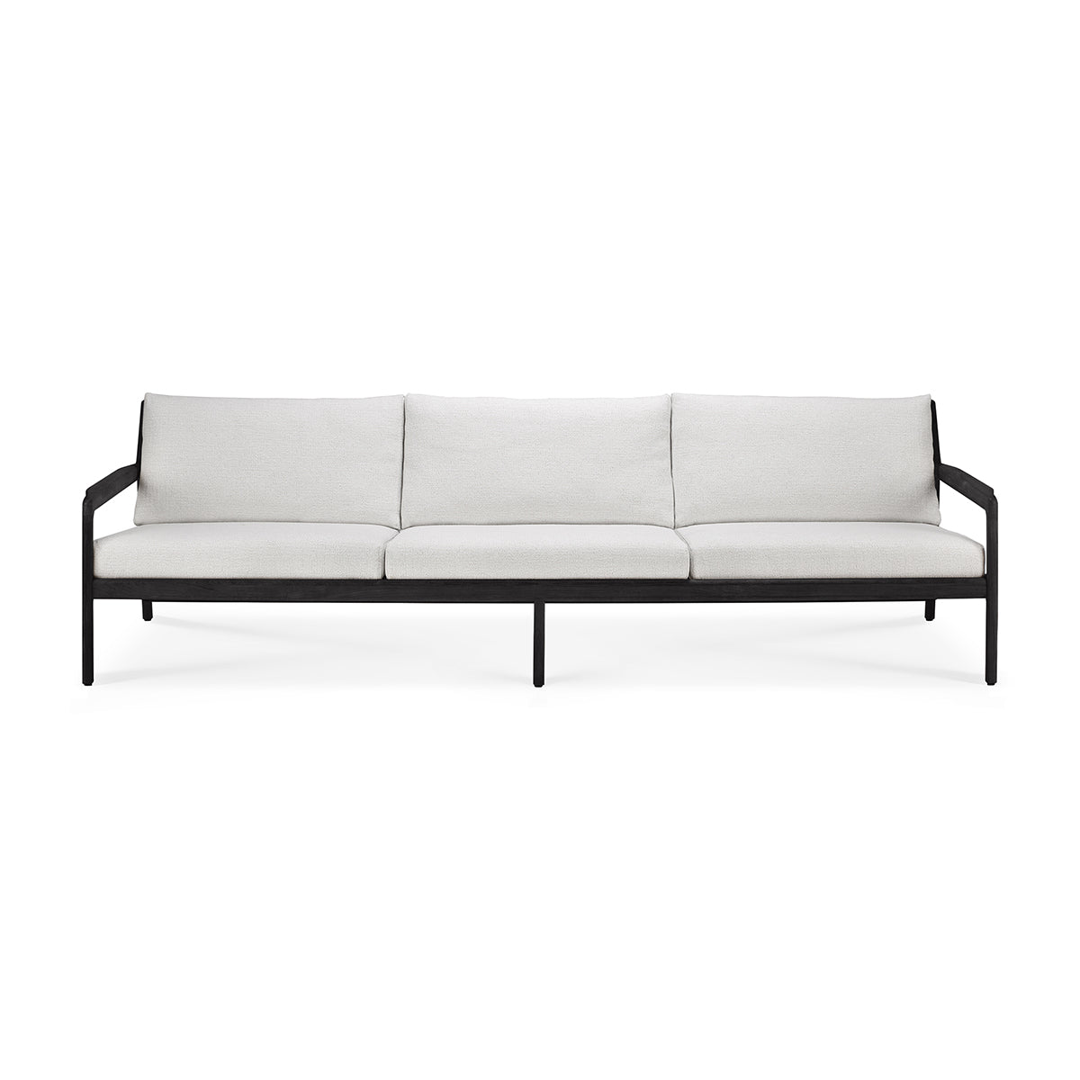 Outdoor 4-Seater Sofa with Jack Fabric in Teak Black & Off White - Perfect for Patio, Garden, and Poolside Relaxation