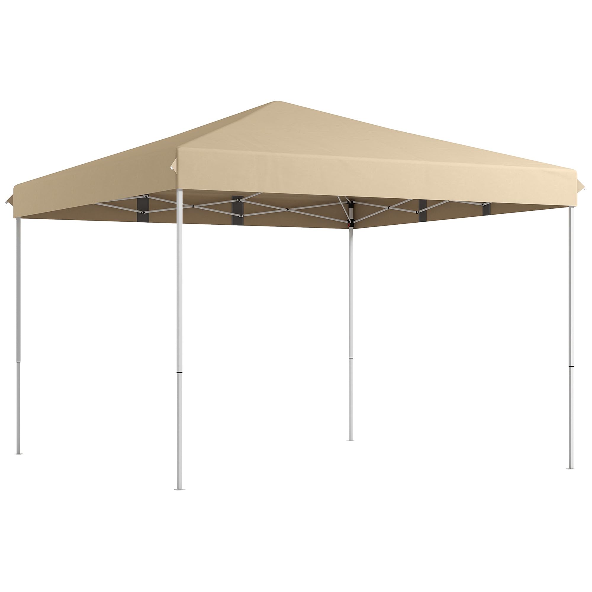 NicBex 13x13 FT Pop Up Canopy Tent - Adjustable Height Outdoor Party Shade Tent with Wheeled Carry Bag - Perfect for Poolside, Patio, Deck, Garden, Backyard & Beach Events (Beige)
