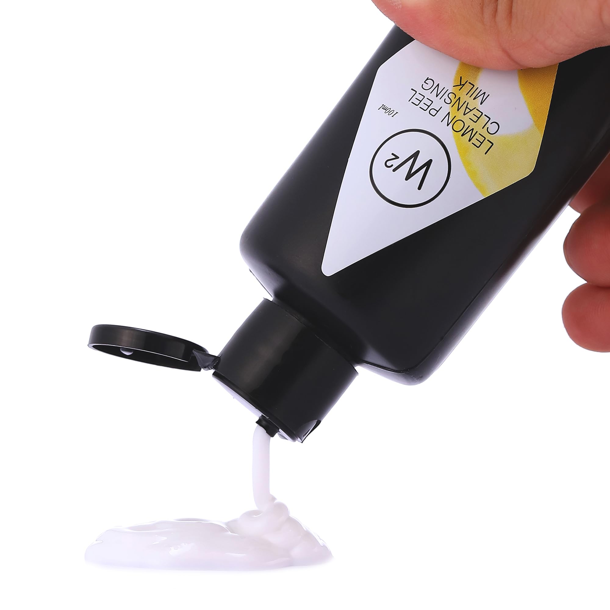 W2 Why Wait Lemon Peel Cleansing Milk - Purifying Face Wash for Acne Prone Skin | Deep Pore Cleanser to Remove Dead Skin Cells | Hydrating & Brightening Formula | Preservative-Free 100ml | Ideal for Daily Skincare & Post-Workout Refreshment