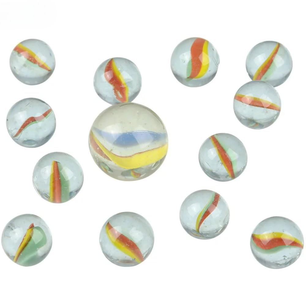 Premium Glass Marbles and Shooter Pack for Kids Games - Bulk Set for Marble Run, Board Games & Outdoor Play (Rhode Island Novelty)