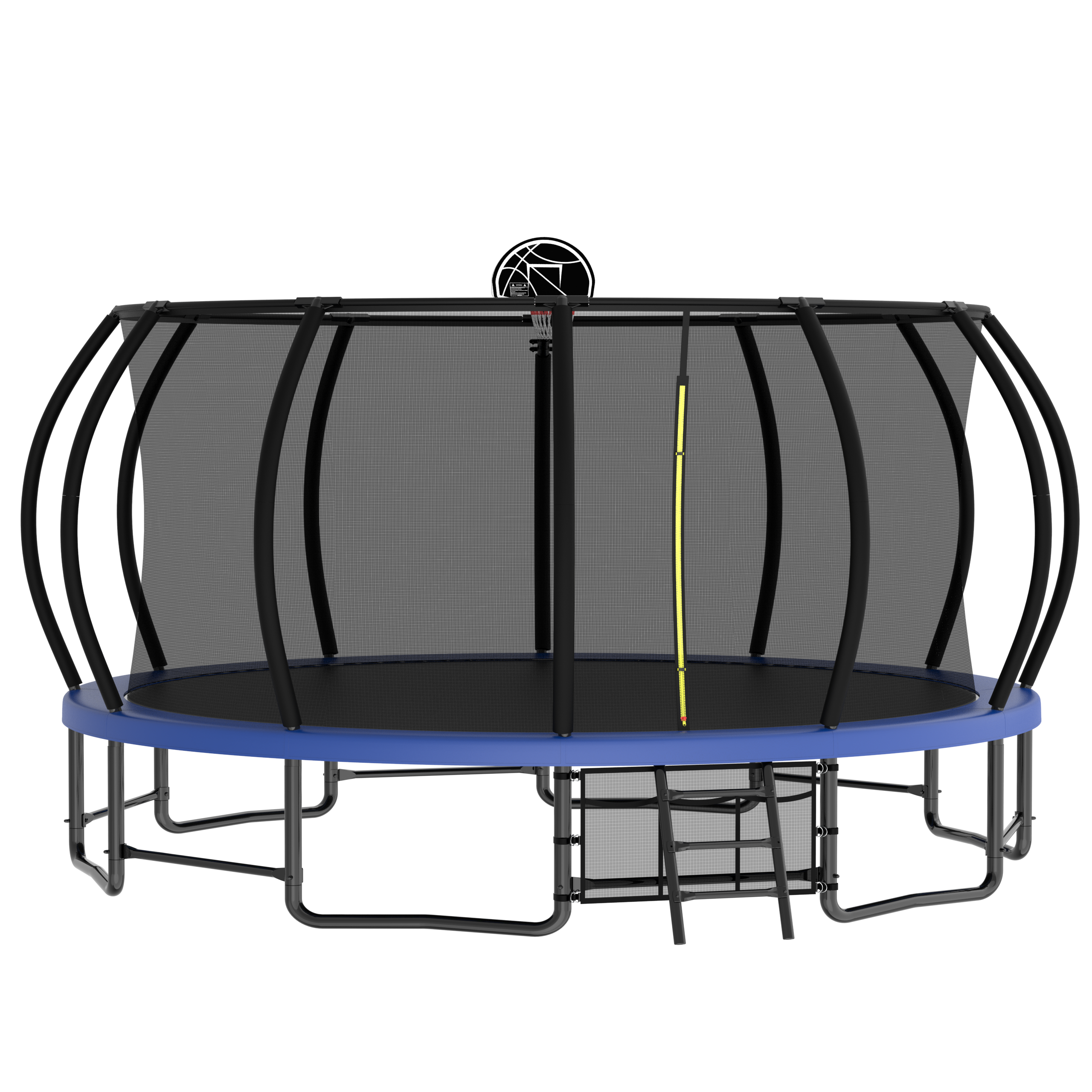 16FT Heavy Duty Outdoor Trampoline for Kids & Adults - ASTM Approved Pumpkin Shape with Curved Poles & Anti-Rust Coating - Perfect for Backyard Fun, Family Exercise and Outdoor Recreation