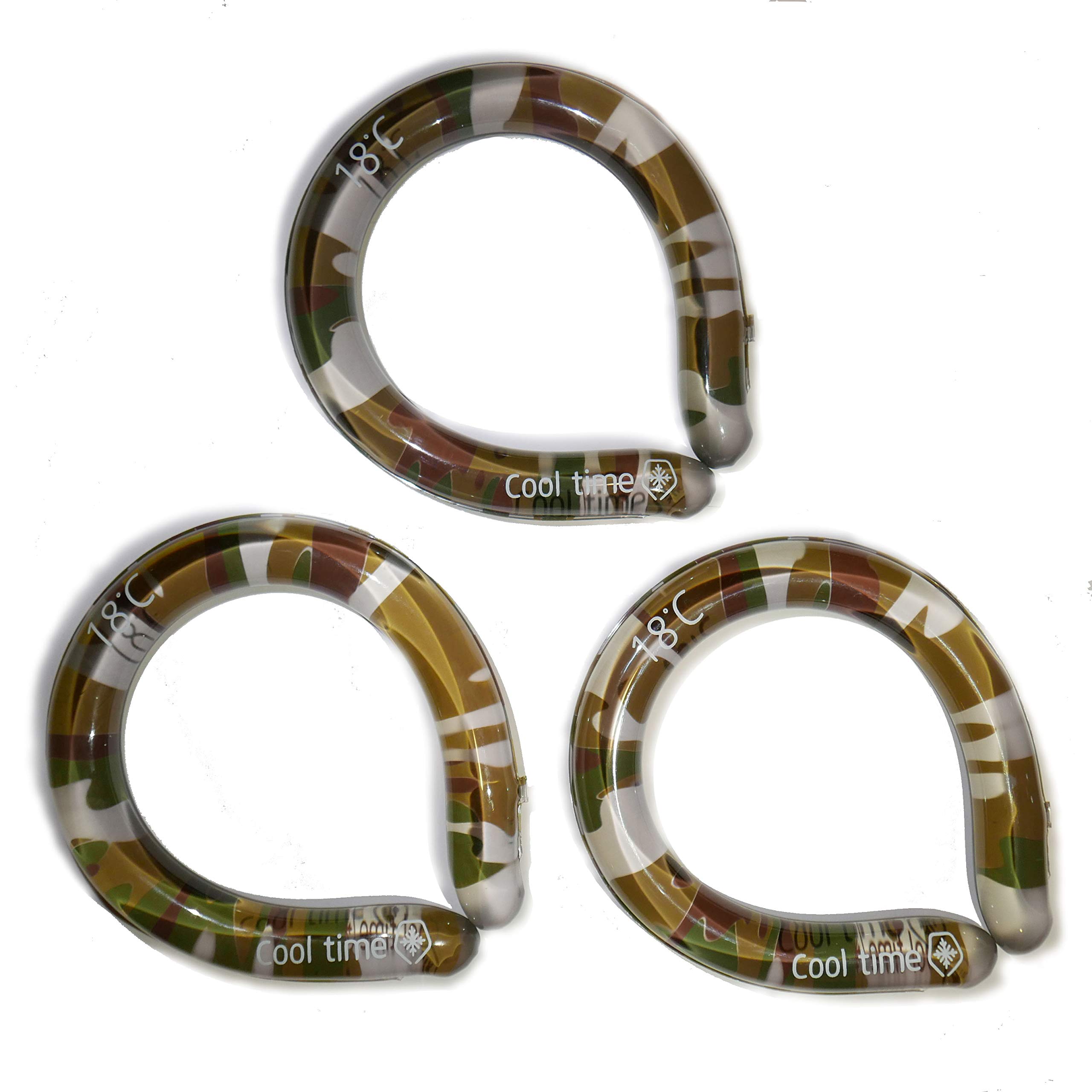 Cooling Neck Wrap for Summer Heat Relief - Reusable Ice Pack Gel Tube (Camo, 3-Pack) | Wearable Neck Cooler for Hot Weather, Outdoor Sports & Commuting | Fever & Hot Flash Relief | Perfect for Hiking, Running, Gardening & Beach Days