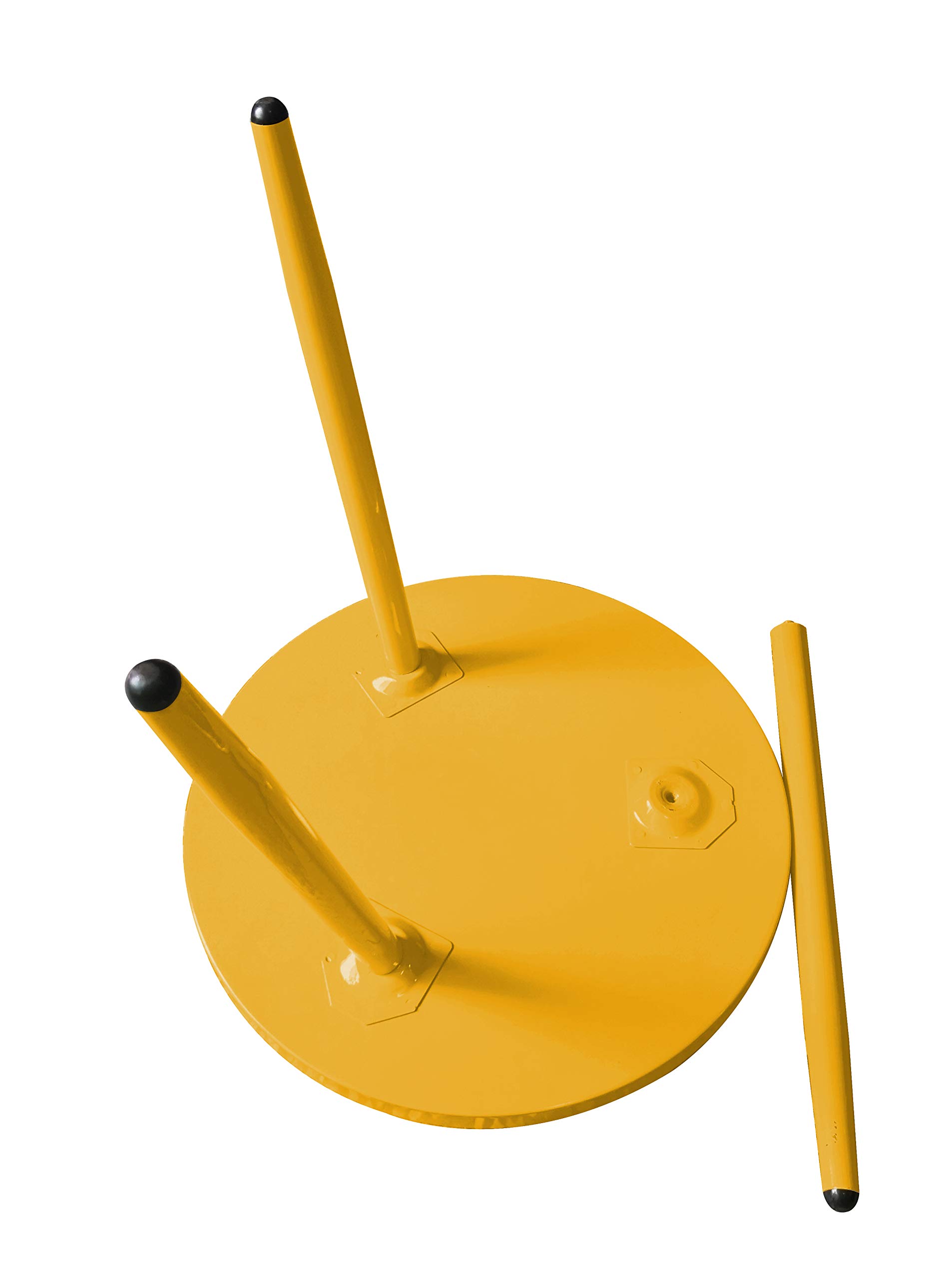 Kings Brand Furniture - Round Metal Side End Table, Nightstand Accent Table, Pedestal Plant Stand for Bedroom & Living Room - Yellow | Perfect for Small Spaces, Home Decor, and Indoor Plants