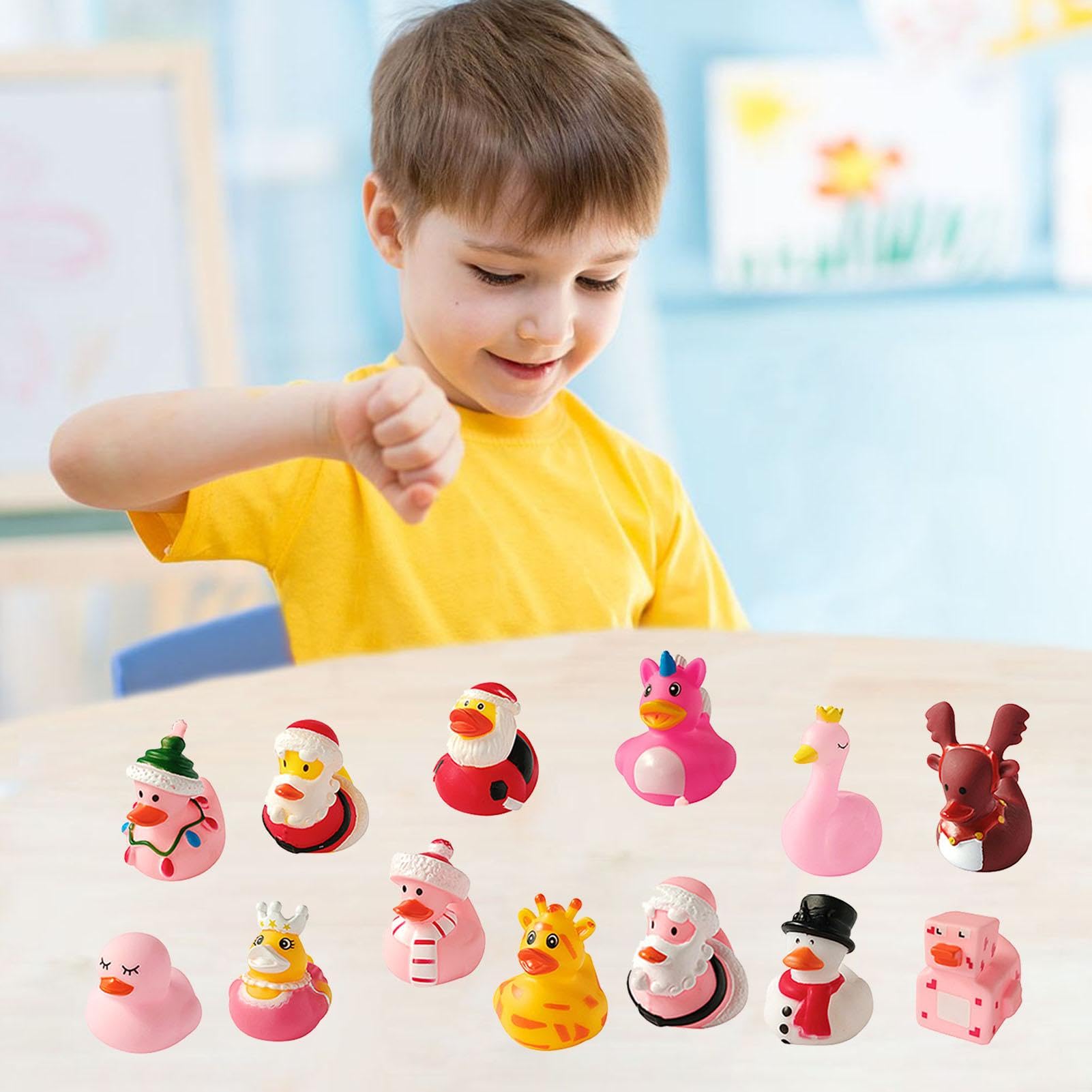 2 Sets Rubber Duck Shaped Advent Calendar 2024 - Fun Christmas Countdown Calendar with 24 Cute Cartoon Rubber Ducks | Holiday Home Decor, Kids Gift, Party Favor, Stocking Stuffer for Xmas Celebrations