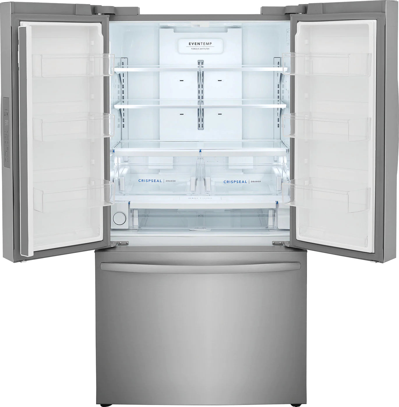 Frigidaire 23.3 Cu. Ft. Counter Depth French Door Refrigerator with LED Lighting - Stainless Steel FRFG232LAF - Perfect for Modern Kitchens & Open Floor Plans
