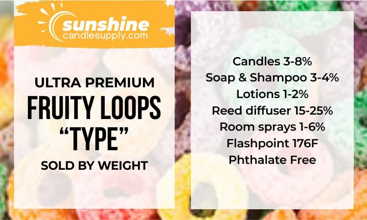 Fruit Loops Essential Oil - 0.5 oz Bottle for Candles, Soap Making, Body Care, Aromatherapy Diffusers & Oil Burners | Sweet Cereal Scent for Home Fragrance & DIY Crafts