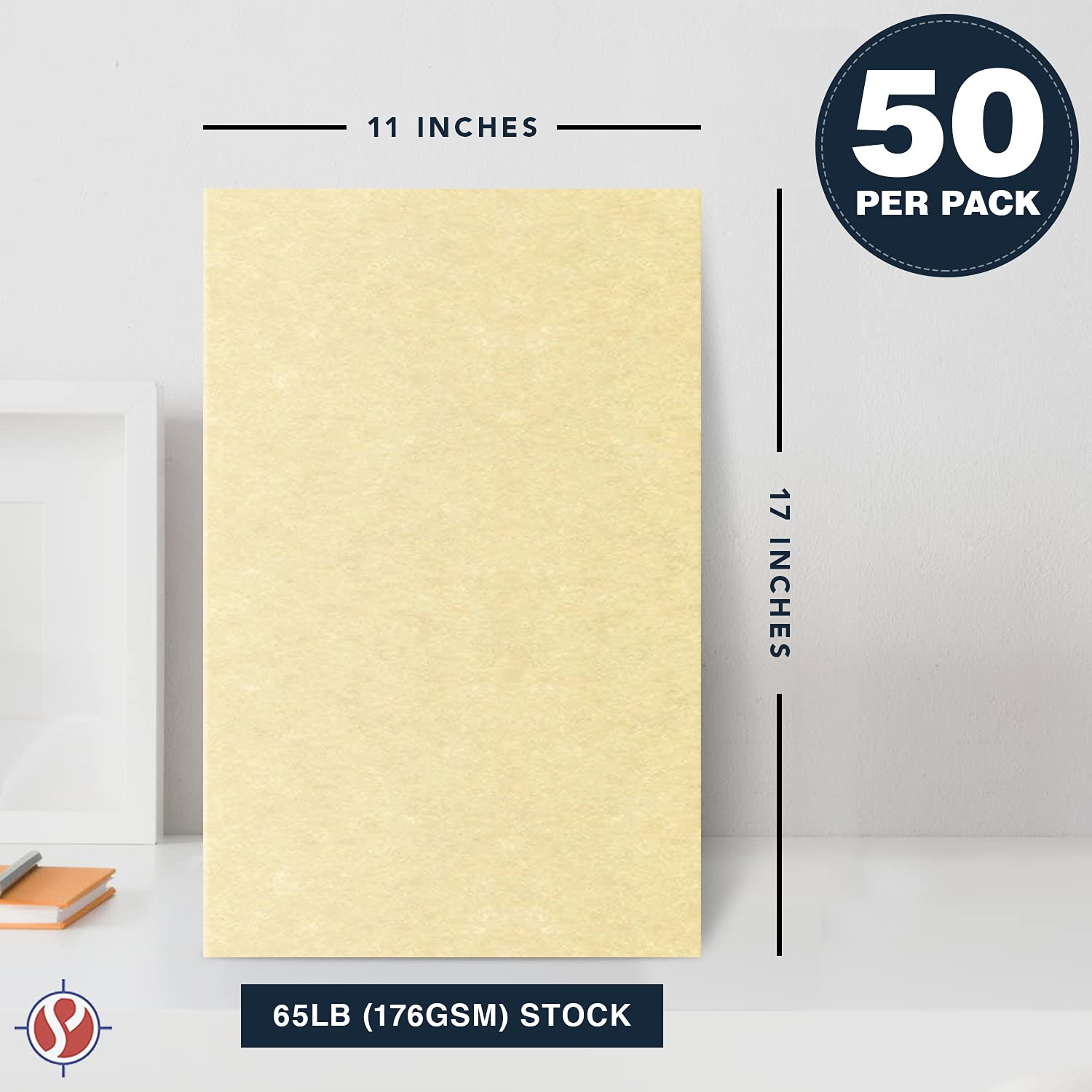 Premium Ancient Gold Parchment Cardstock Paper - 65Lb Cover (176gsm) 8.5 x 11 Inch - 50 Sheets per Pack for Wedding Invitations, Certificates, Menus, Diplomas & Scrapbooking - Elegant Stationery for Special Occasions