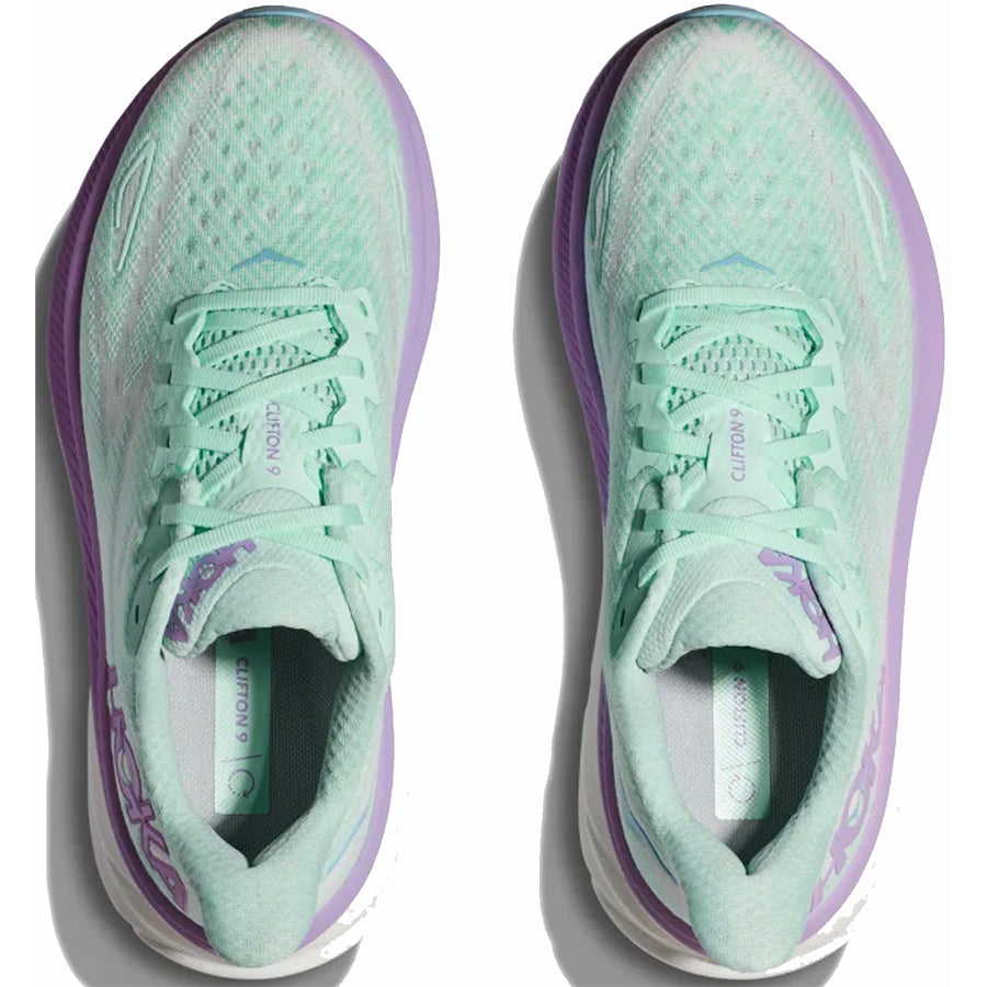 HOKA Women's Clifton 9 Running Shoes - Lightweight Cushioned Sneakers for Road Running, Walking & Gym Workouts | Comfortable Athletic Shoes for Women with Breathable Mesh Upper & Responsive Midsole