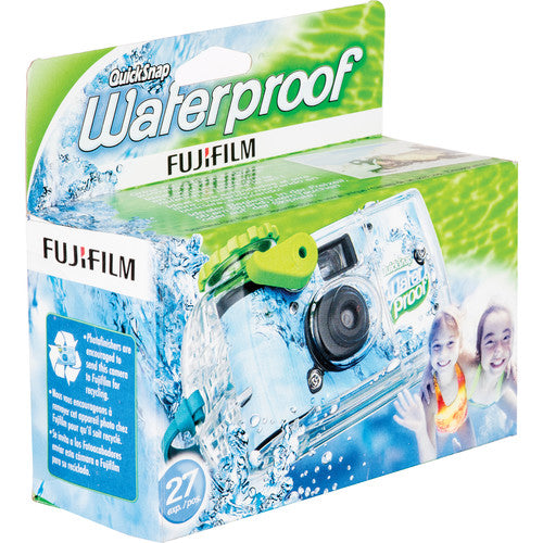 Fujifilm Quicksnap 800 Waterproof Disposable Camera - 35mm Film, 27 Exposures, One-Time Use for Beach, Pool & Underwater Photography - Perfect for Travel, Parties & Outdoor Adventures