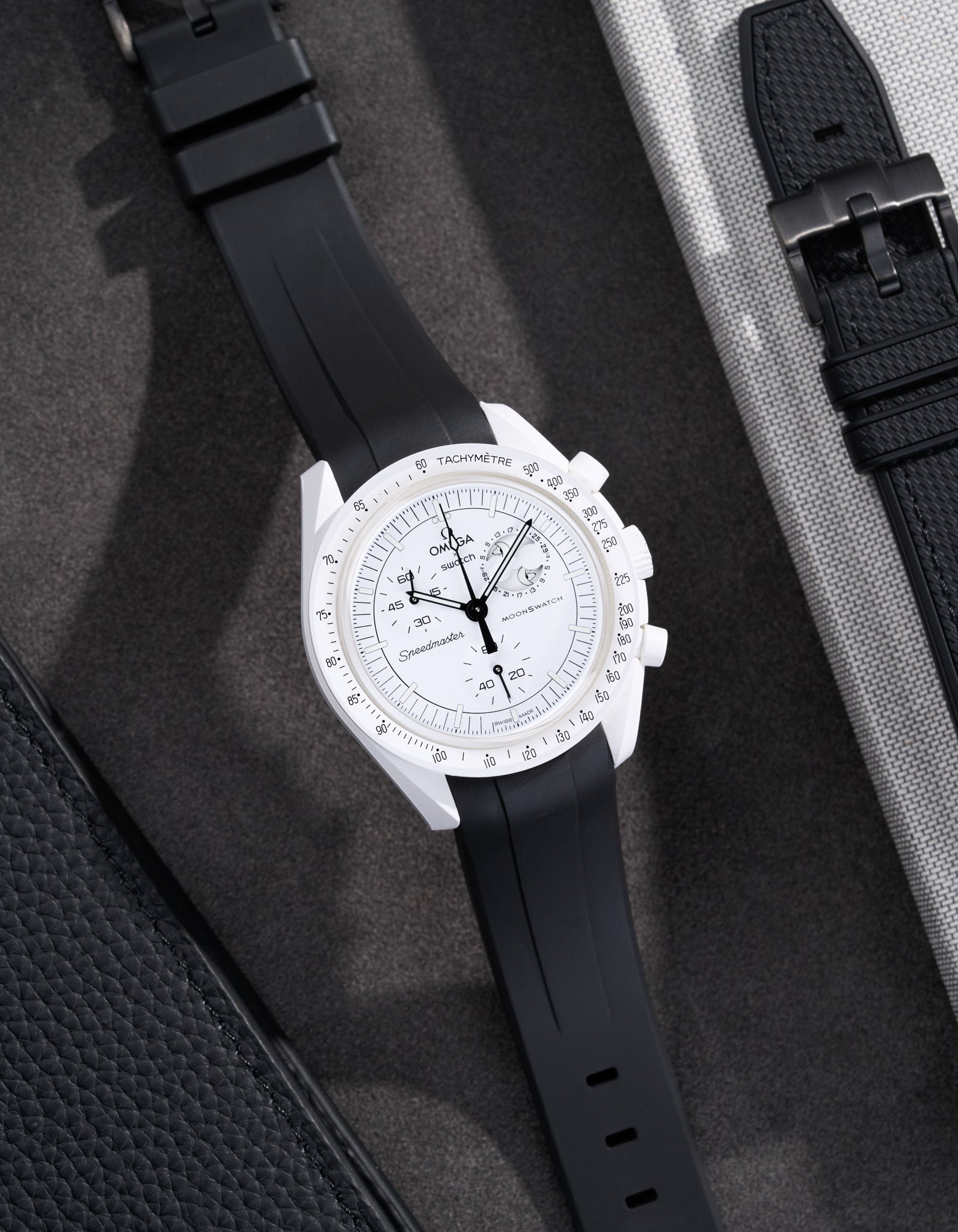 Original Omega X Swatch MoonSwatch Mission to Moonphase Rubber Watch Strap - Durable & Comfortable Replacement Band for Everyday Wear & Sports Activities