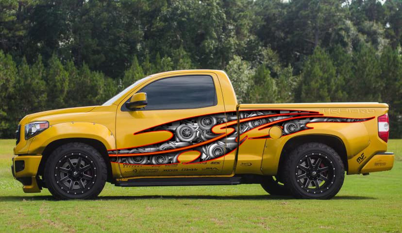 3D Ripped Metal Tribal Tattoo Car Vinyl Wrap Decal - Street Legal 22x70 Inches - Turbocharged & Turbine Graphics for Cars, Trucks & SUVs - Perfect for Custom Vehicle Wraps, Racing Stickers & Automotive Decoration