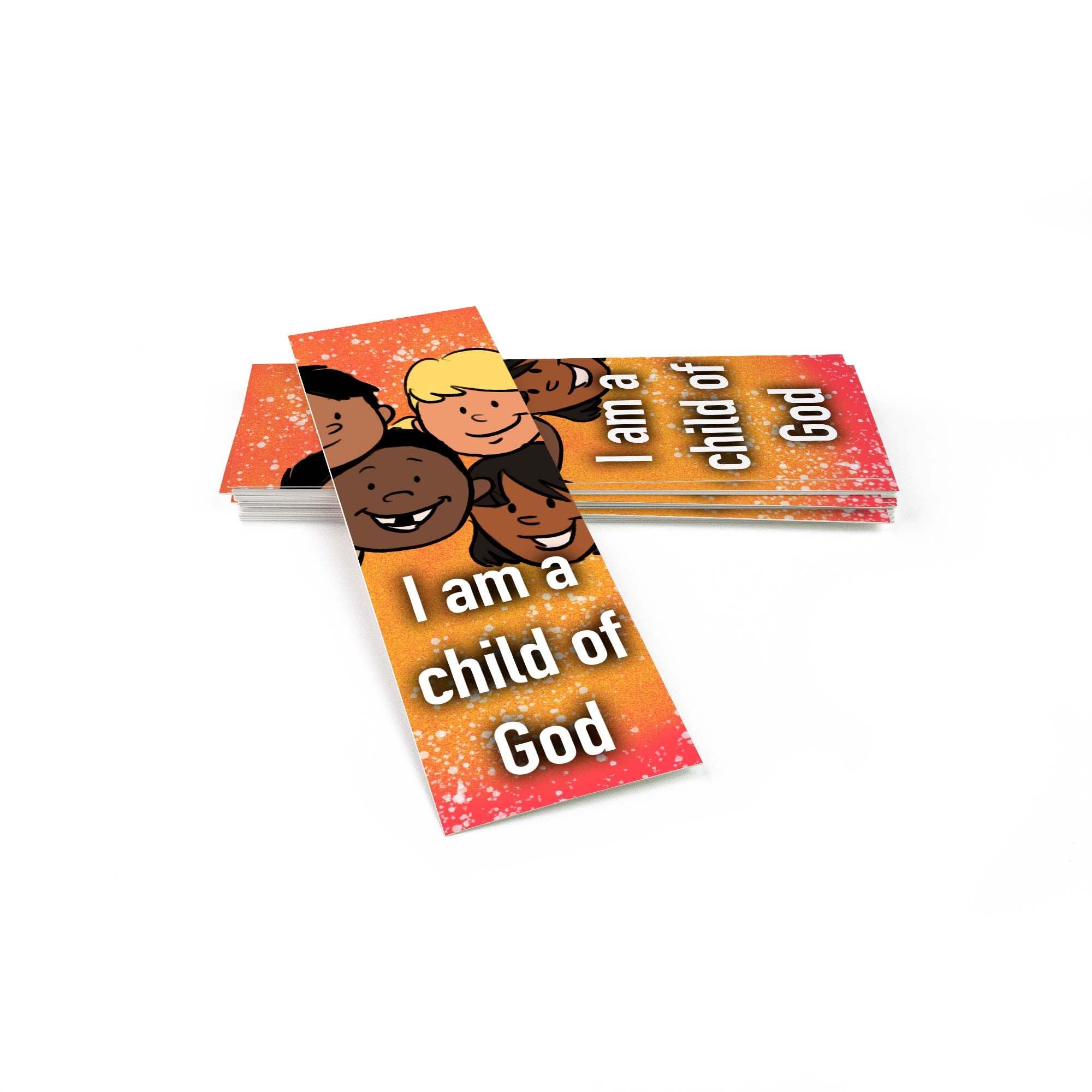 Bulk Pack of 25 Christian Bookmarks for Kids - John 1:12 'I am a Child of God' Bible Verse Book Markers, Sunday School Prizes & Scripture Gifts for Children & Youth - Perfect for Bible Study, Church Events & Religious Education