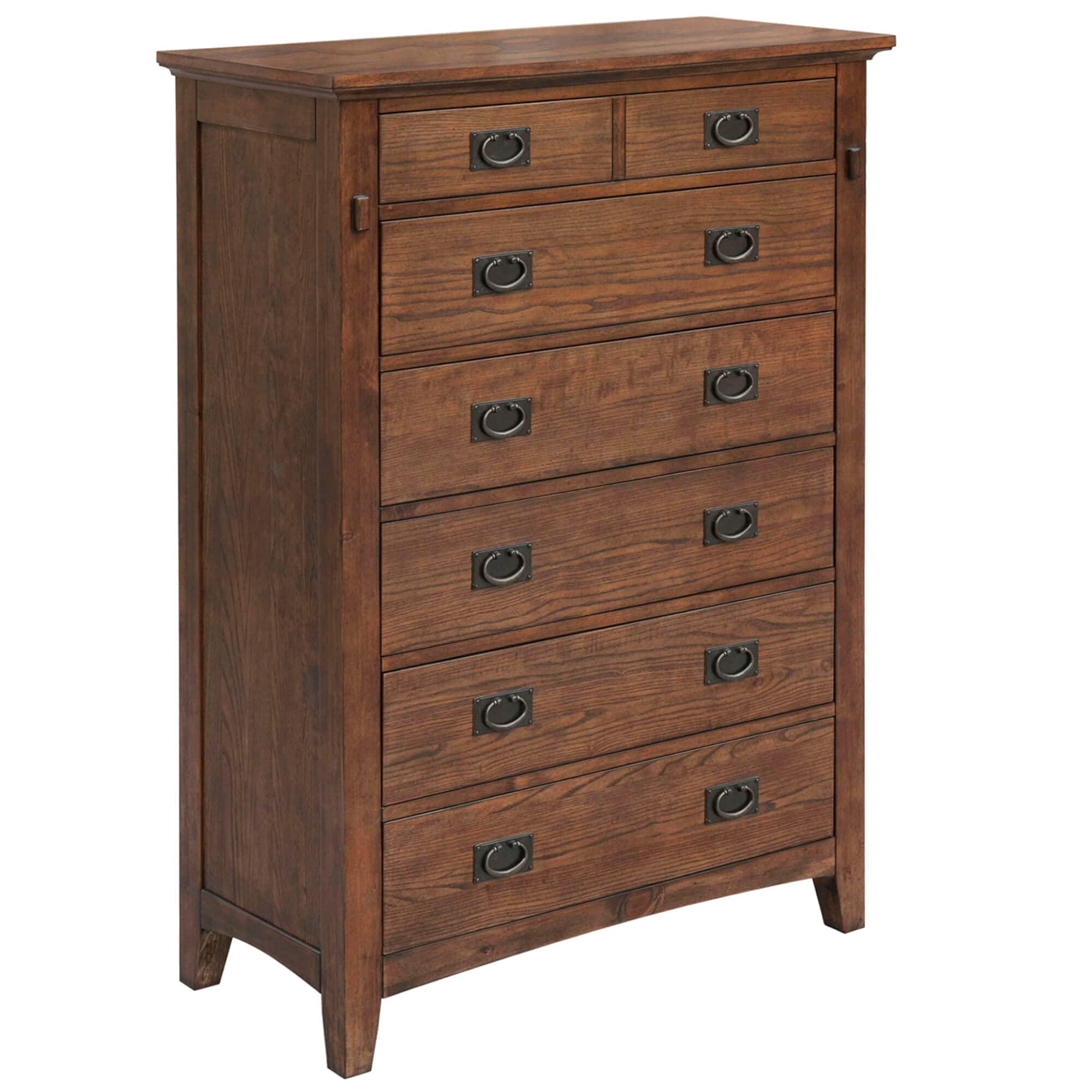 Amish Brown Solid Wood 6-Drawer Tall Dresser - No Assembly Required Bedroom Chest | Perfect for Master Bedroom, Guest Room & Dorm Organization