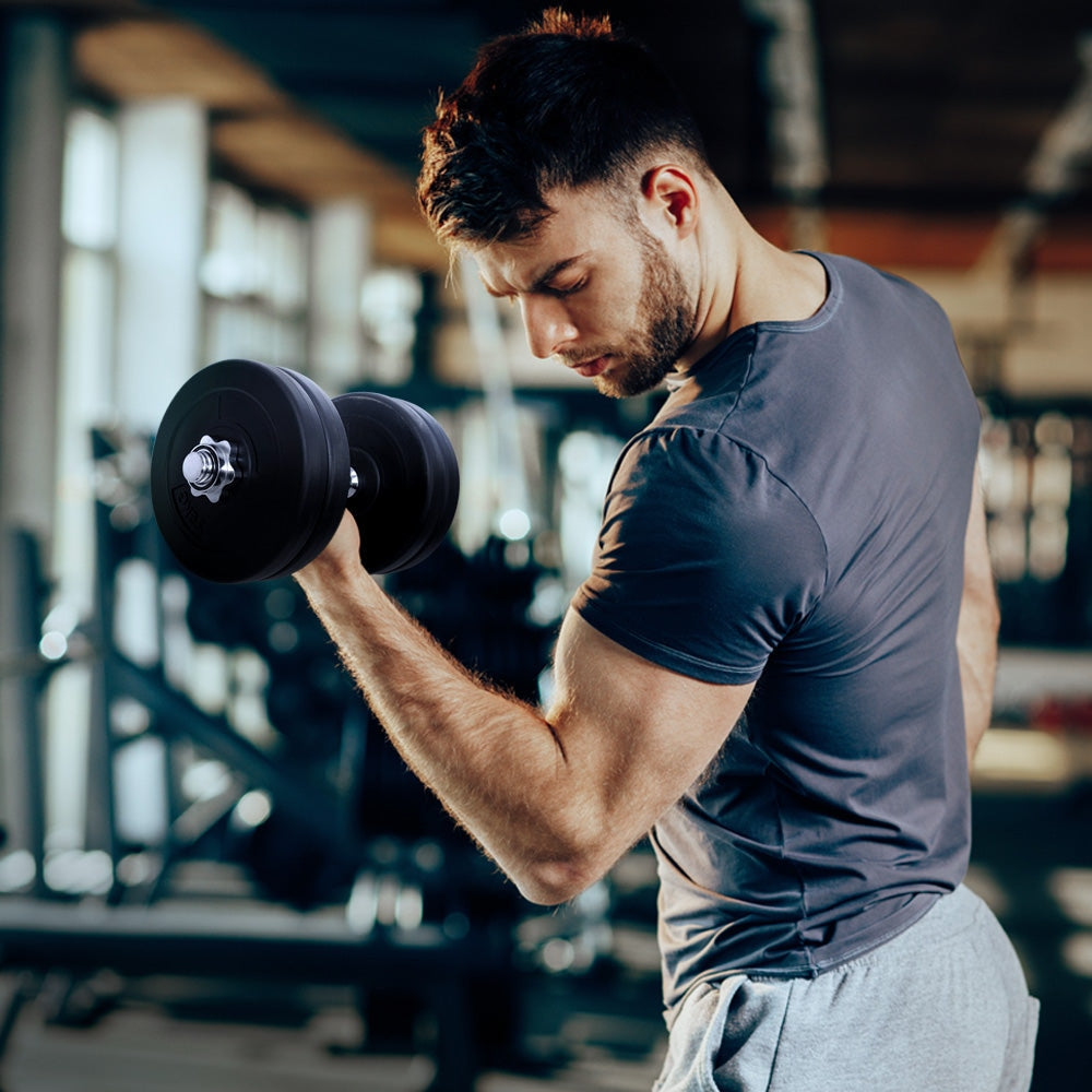 25kg Dumbbell Set with Weight Plates - Adjustable Home Gym Equipment for Strength Training & Fitness Workouts - Perfect for Home Exercise, Bodybuilding & CrossFit Training