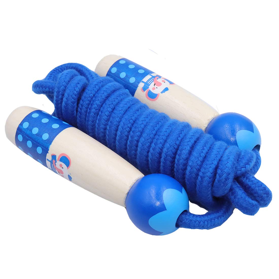 Adjustable Jump Rope for Kids - Cotton Rope with Wooden Handles for Boys & Girls - Perfect for Fitness, Exercise & Outdoor Play - Ideal for Home, School & Sports Activities