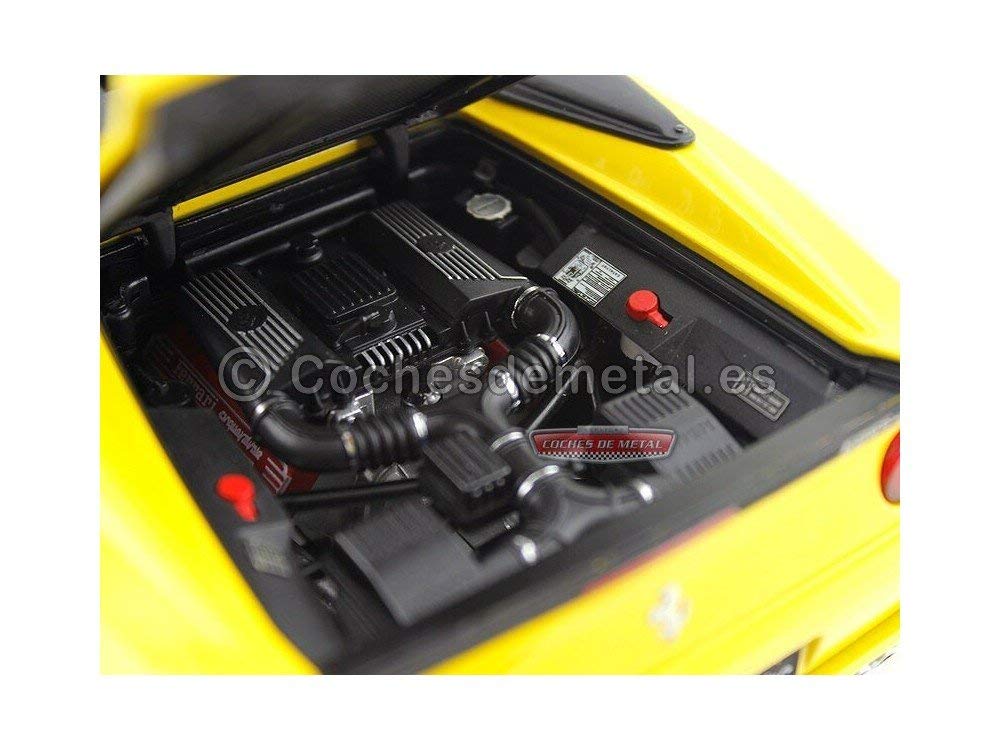 Hot Wheels Ferrari F355 Spider Convertible 1/18 Scale Diecast Model Car - Limited Yellow Elite Edition | Collectible Sports Car for Display, Gift & Racing Enthusiasts