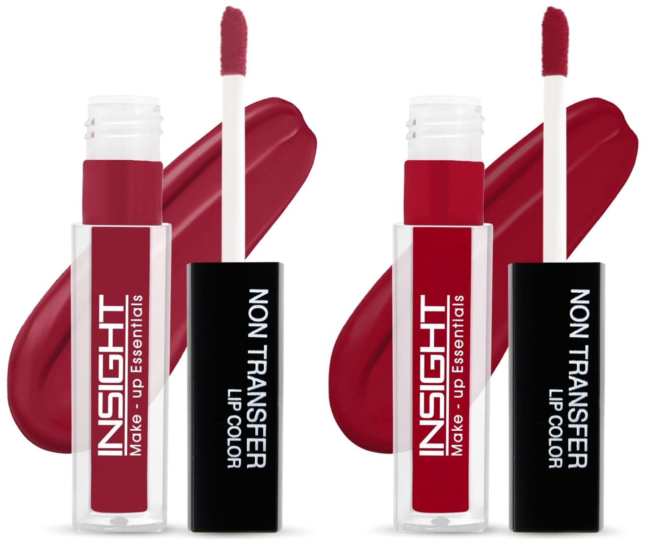 INSIGHT Matte Lipstick Set - Non-Transfer Long Lasting Lip Color, 12 Red Room & 21 Romance Shades (4ml Each) | Perfect for Date Night, Parties & Everyday Wear