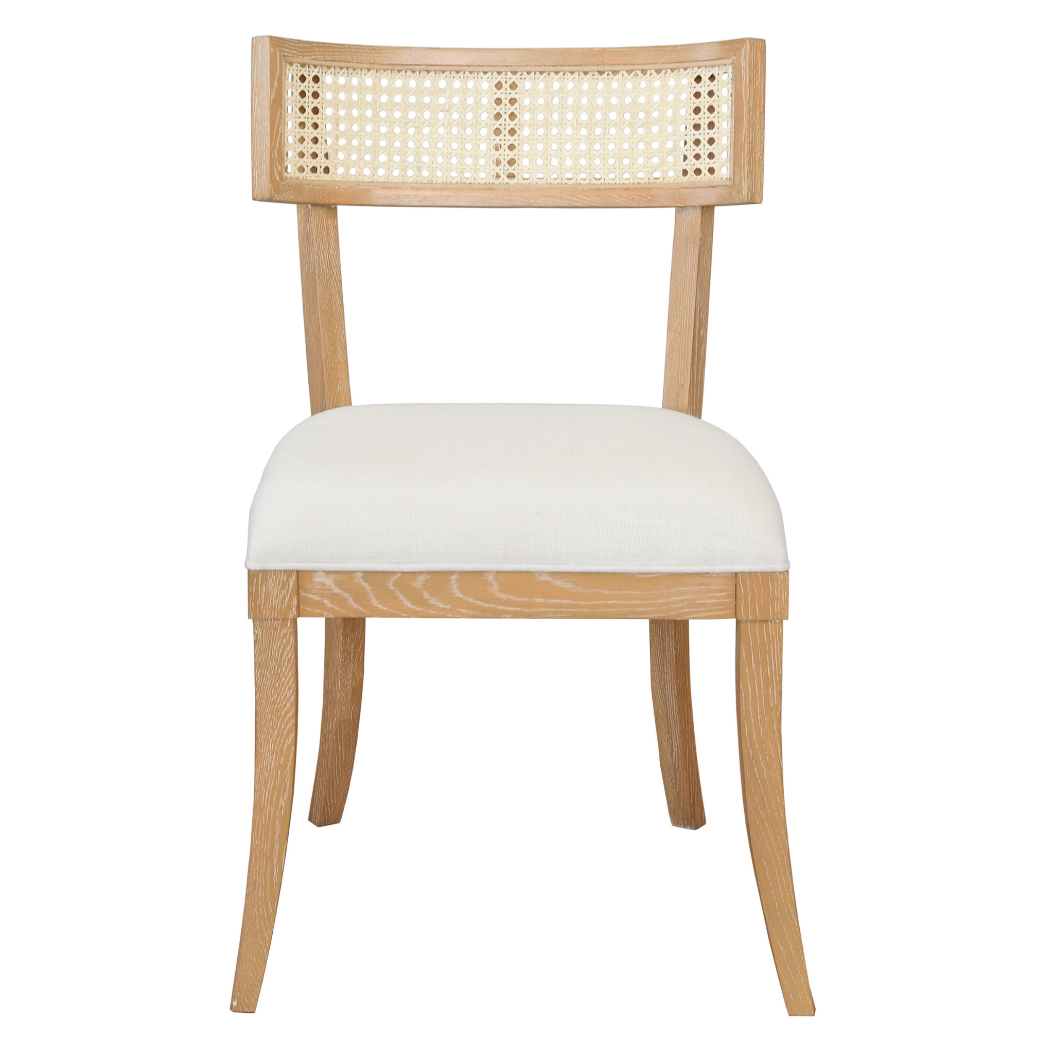 Britta Cane Back Dining Chair - Cerused Oak Finish - Modern Farmhouse Style - Perfect for Dining Room, Kitchen, or Breakfast Nook