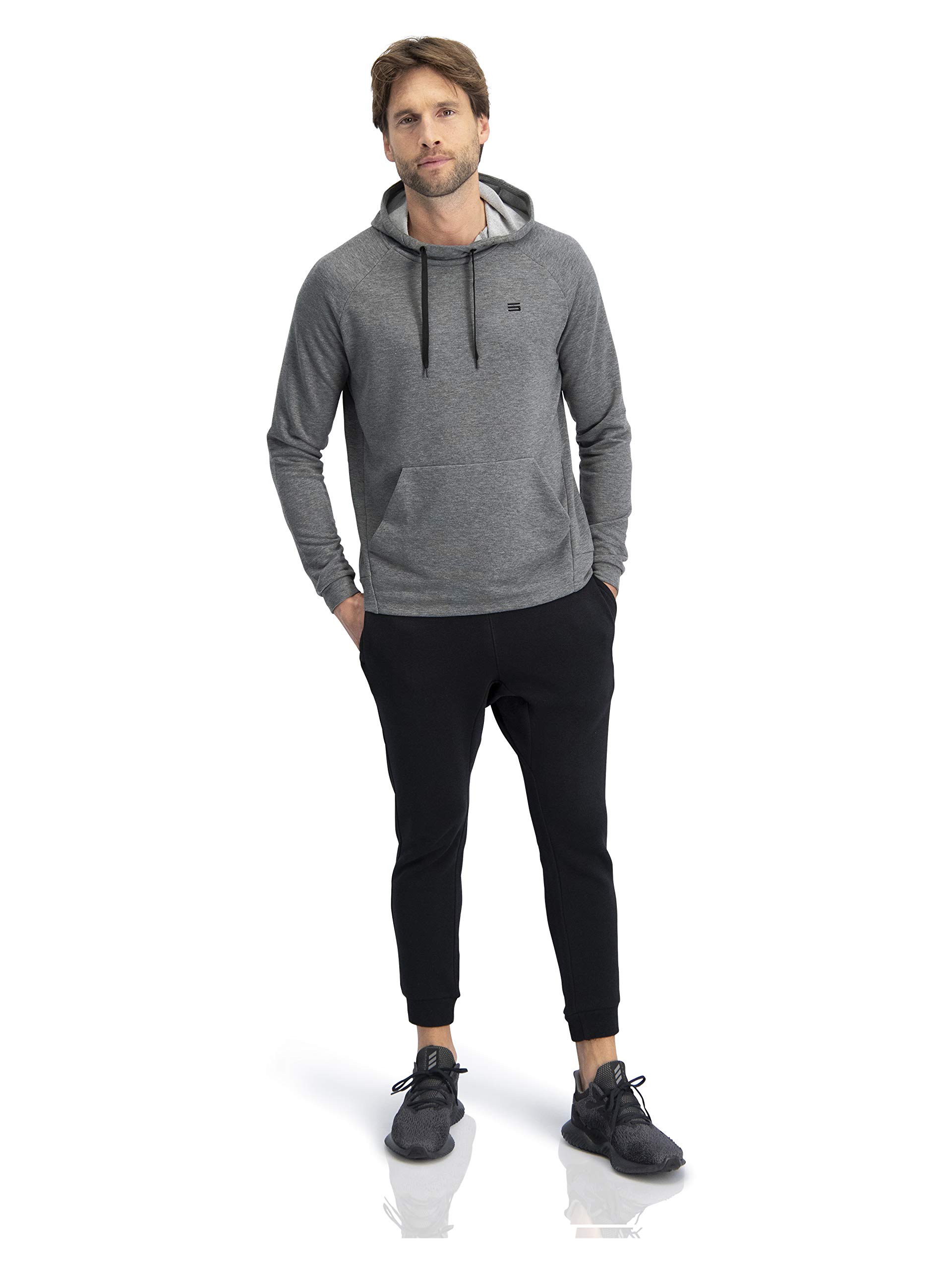 Three Sixty Six Men's Dry Fit Hooded Pullover Sweatshirt - Lightweight Workout Hoodie with Adjustable Hood for Gym, Running & Outdoor Activities