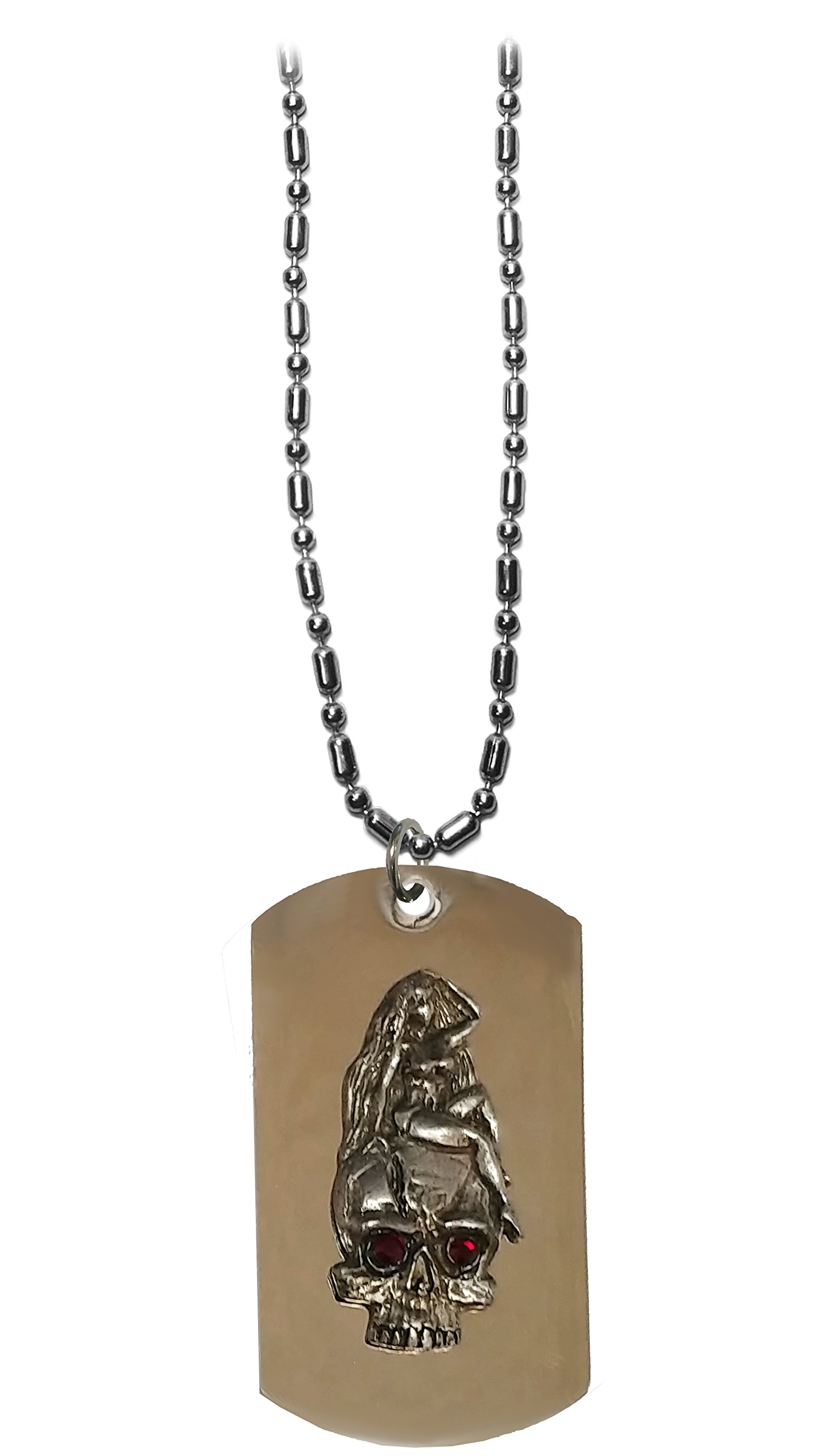 Shark Skull Hat with Pewter Emblem - Military Style Dog Tag, Luggage Tag, Keychain & Necklace for Women - Perfect for Outdoor Adventures, Travel & Gothic Fashion