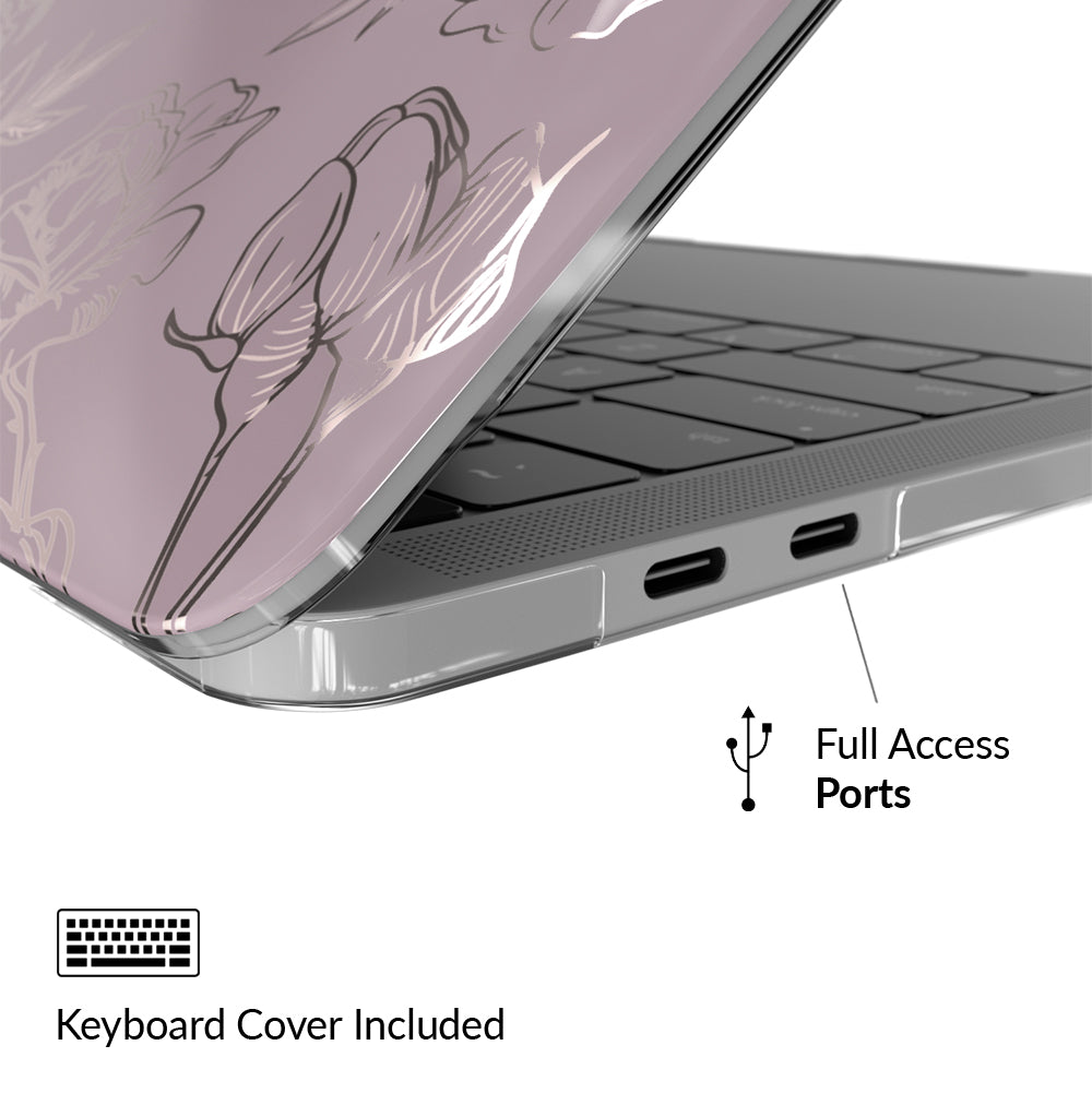 Stylish Dusty Floral MacBook Case 2.0 - Protective Cover for MacBook Air/Pro 13 14 15 16 inch - Trendy Laptop Sleeve for Women & Girls - Perfect for Office, School & Travel