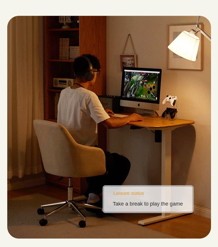 Ergonomic Beech Solid Wood Smart Electric Height Adjustable Standing Desk - Perfect for Home Office, Gaming & Workspace Productivity