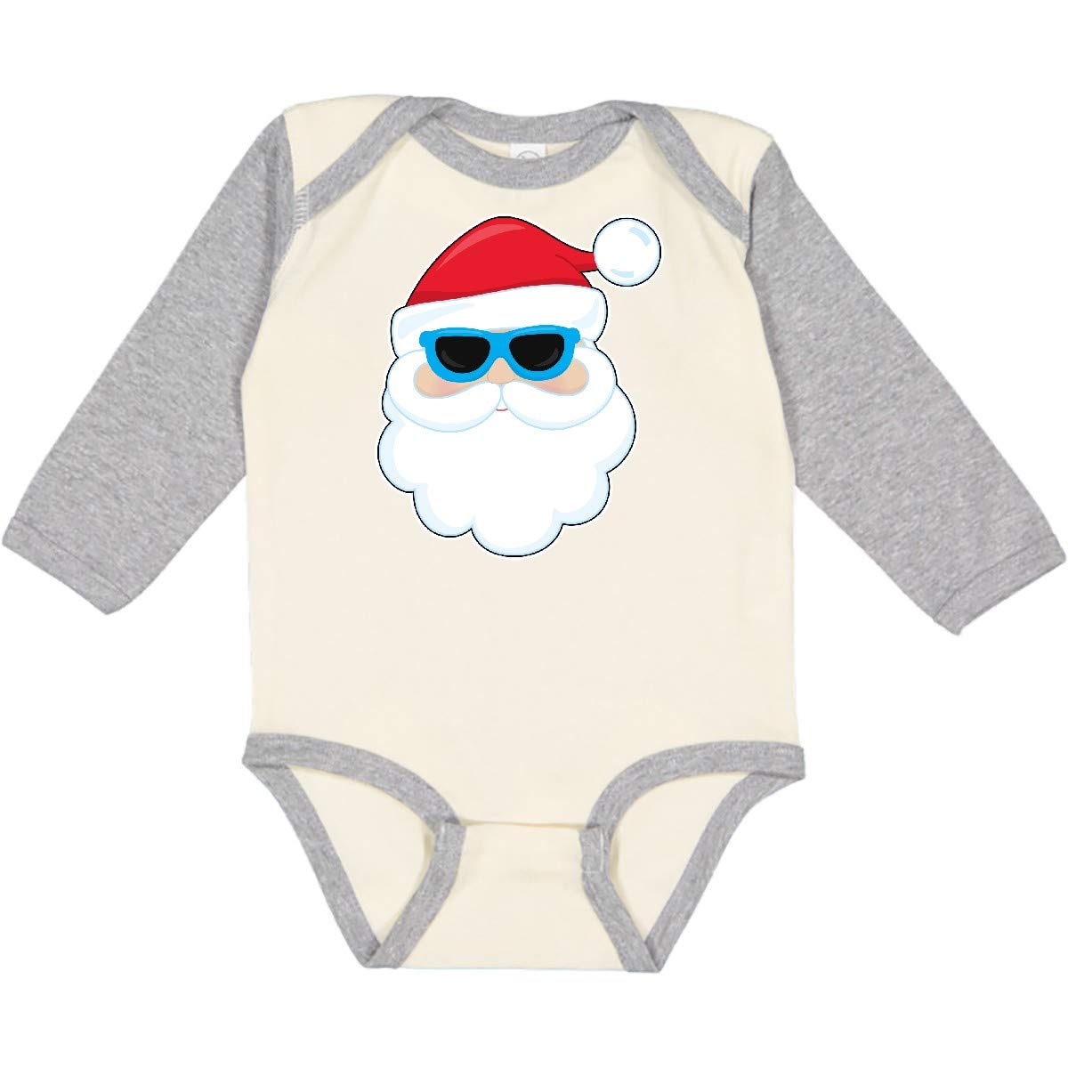Inktastic Santa Head with Sunglasses Baby Bodysuit - Funny Christmas Outfit for Infants, Holiday Photo Shoot & Family Matching Pajamas